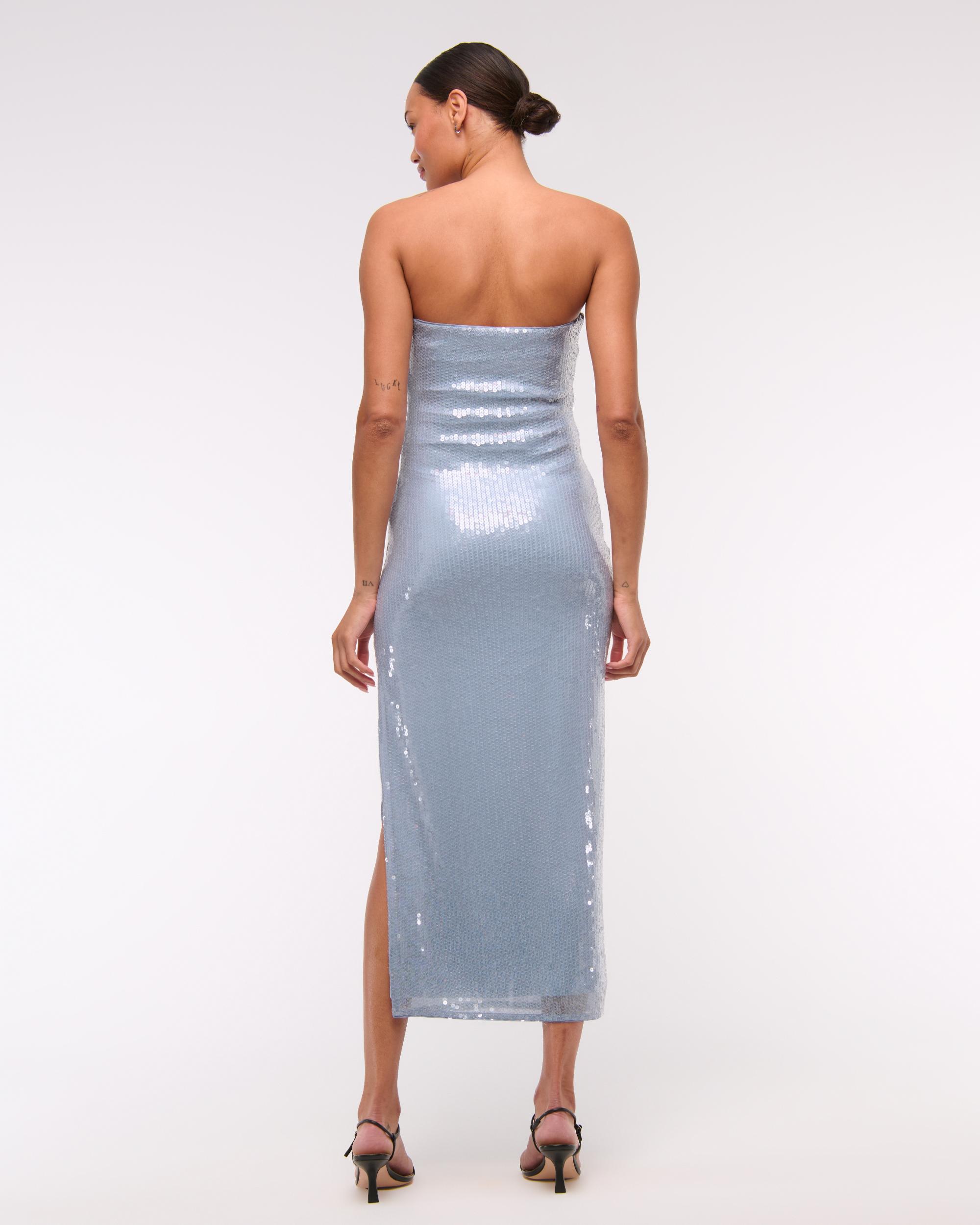 Strapless Sequin Midi Dress Product Image