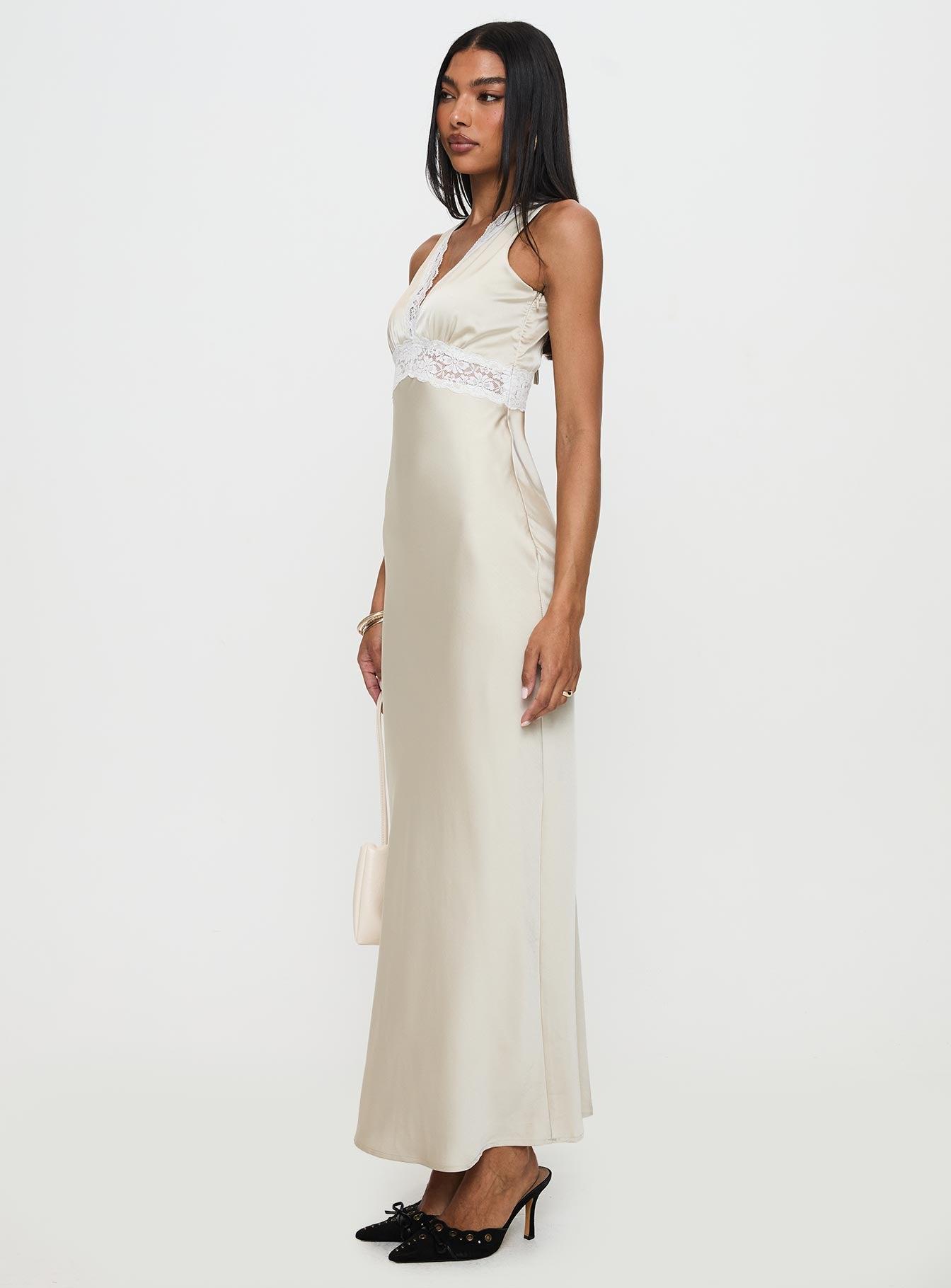 Persefonie Lace Maxi Dress Champagne Product Image