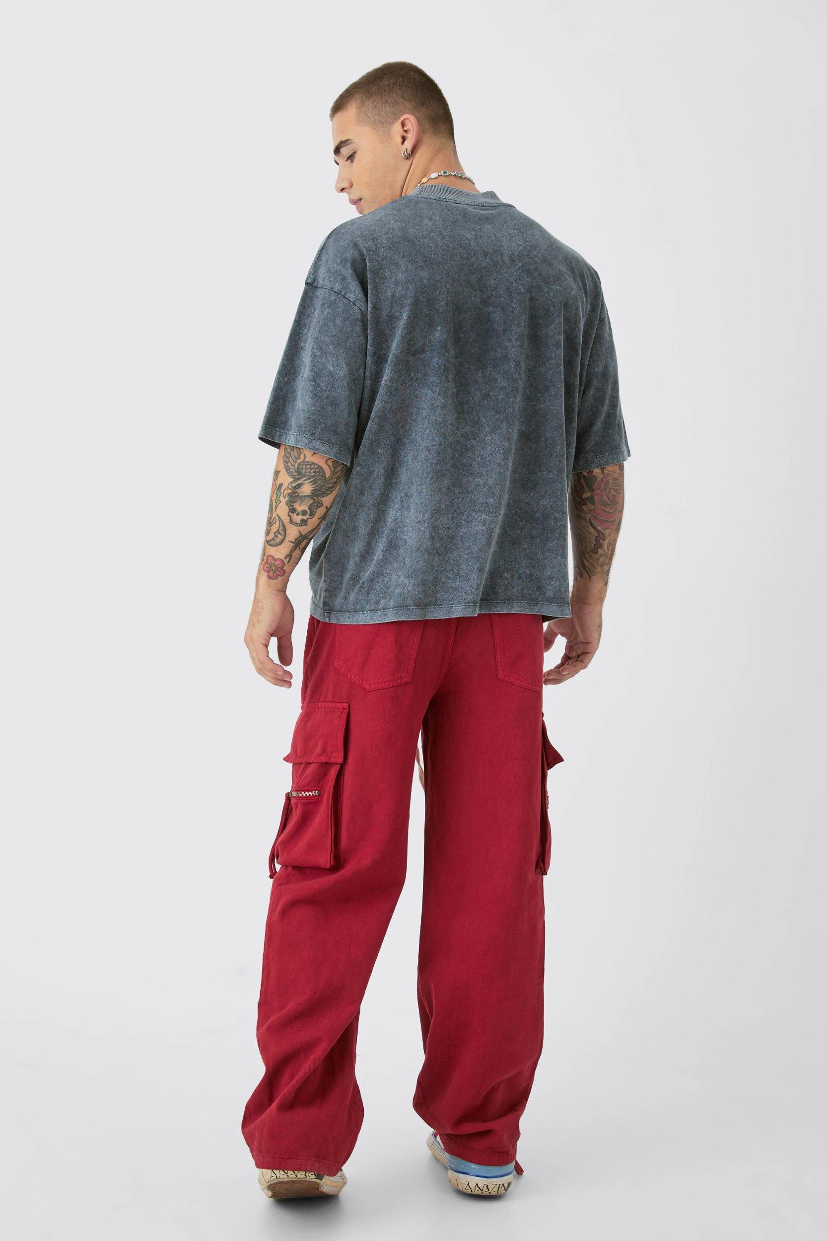 Baggy Fit Elasticated Waist Extended Drawcord Cargo Pants | boohooMAN USA Product Image