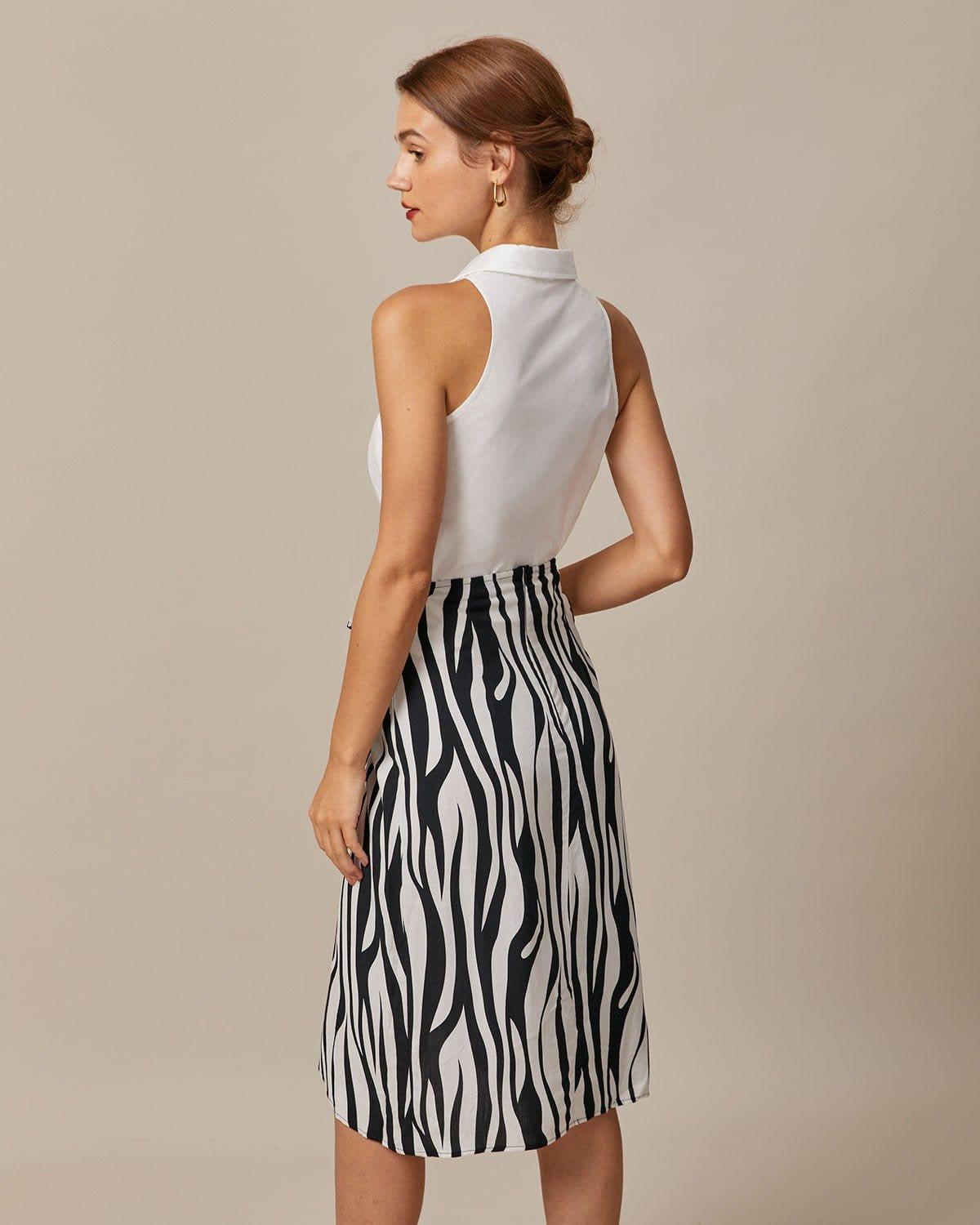 The White Collared Button Up Sleeveless Shirt Product Image