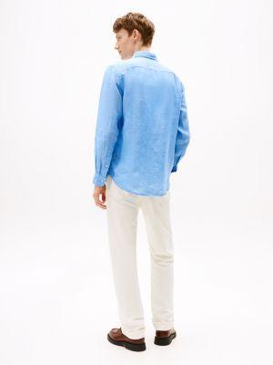 Regular Fit Pigment-Dyed Linen Shirt Product Image