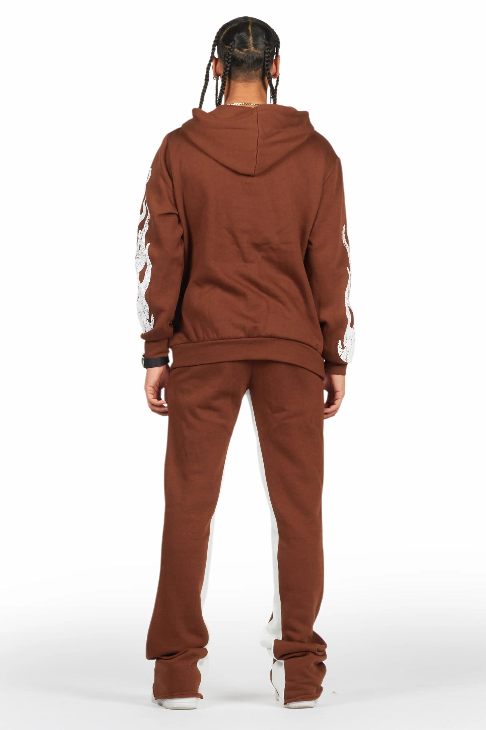 Amos Brown Hoodie/Baggy Track Pant Set Male Product Image