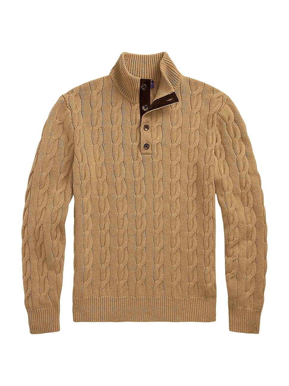 Mens Cable-Knit Cashmere Sweater Product Image