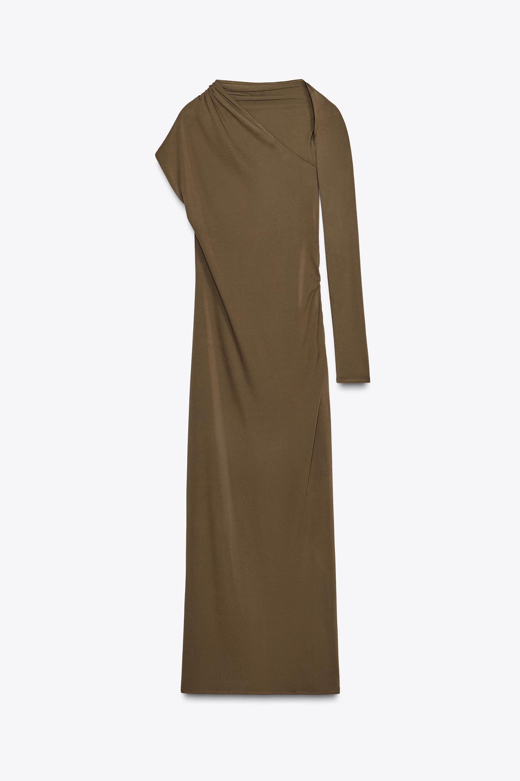 ASYMMETRIC DRAPED MAXI DRESS Product Image