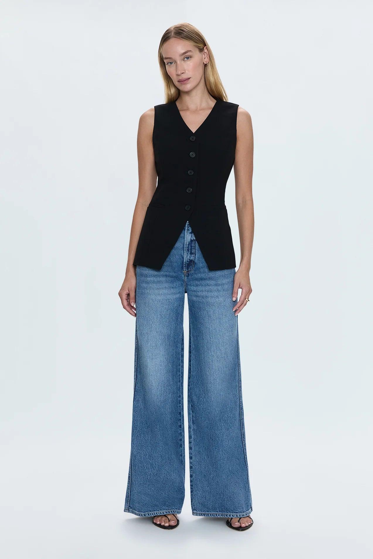 Lila Fitted Vest - Black Product Image