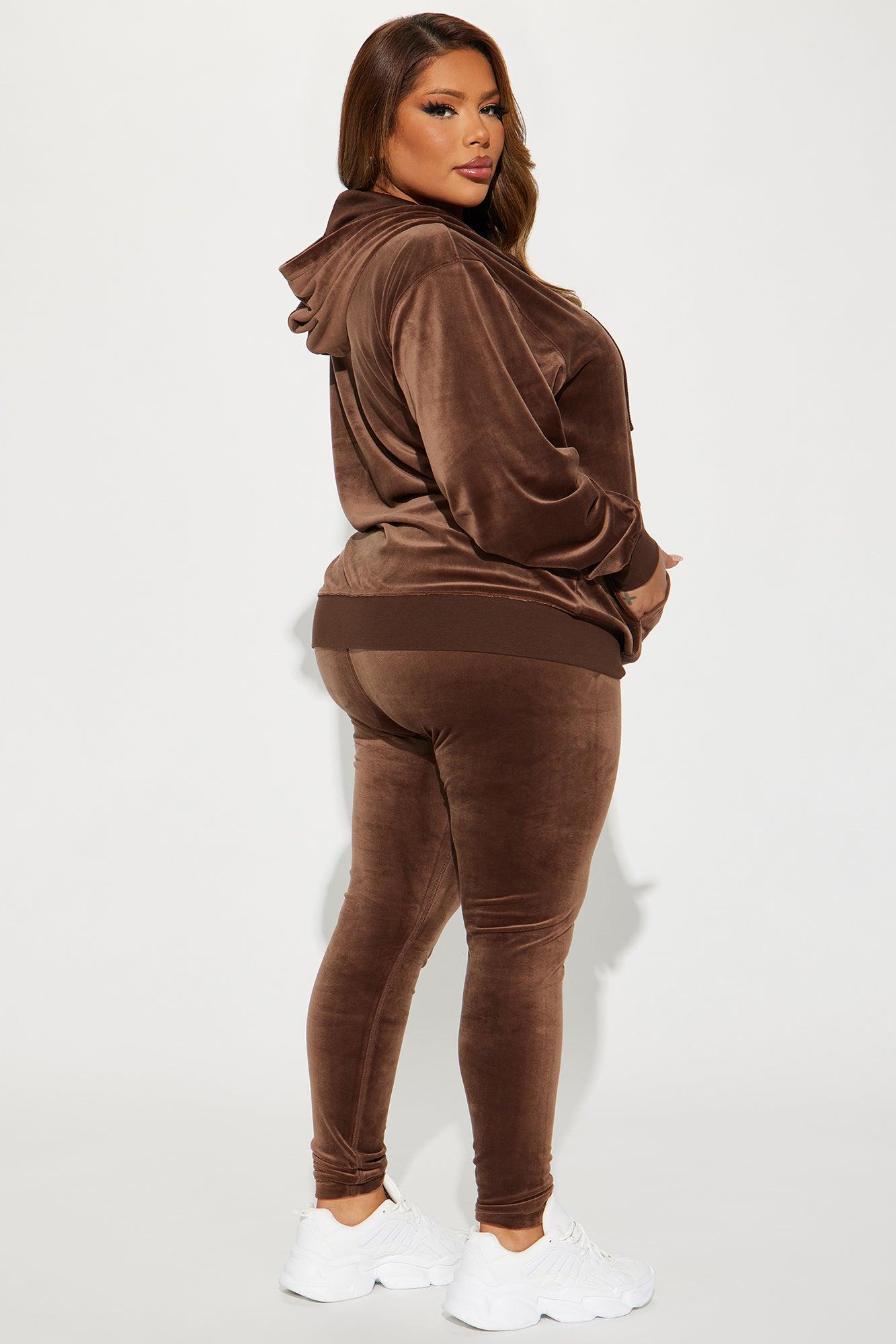 OG Friend Soft Velour Legging Set - Chocolate Product Image