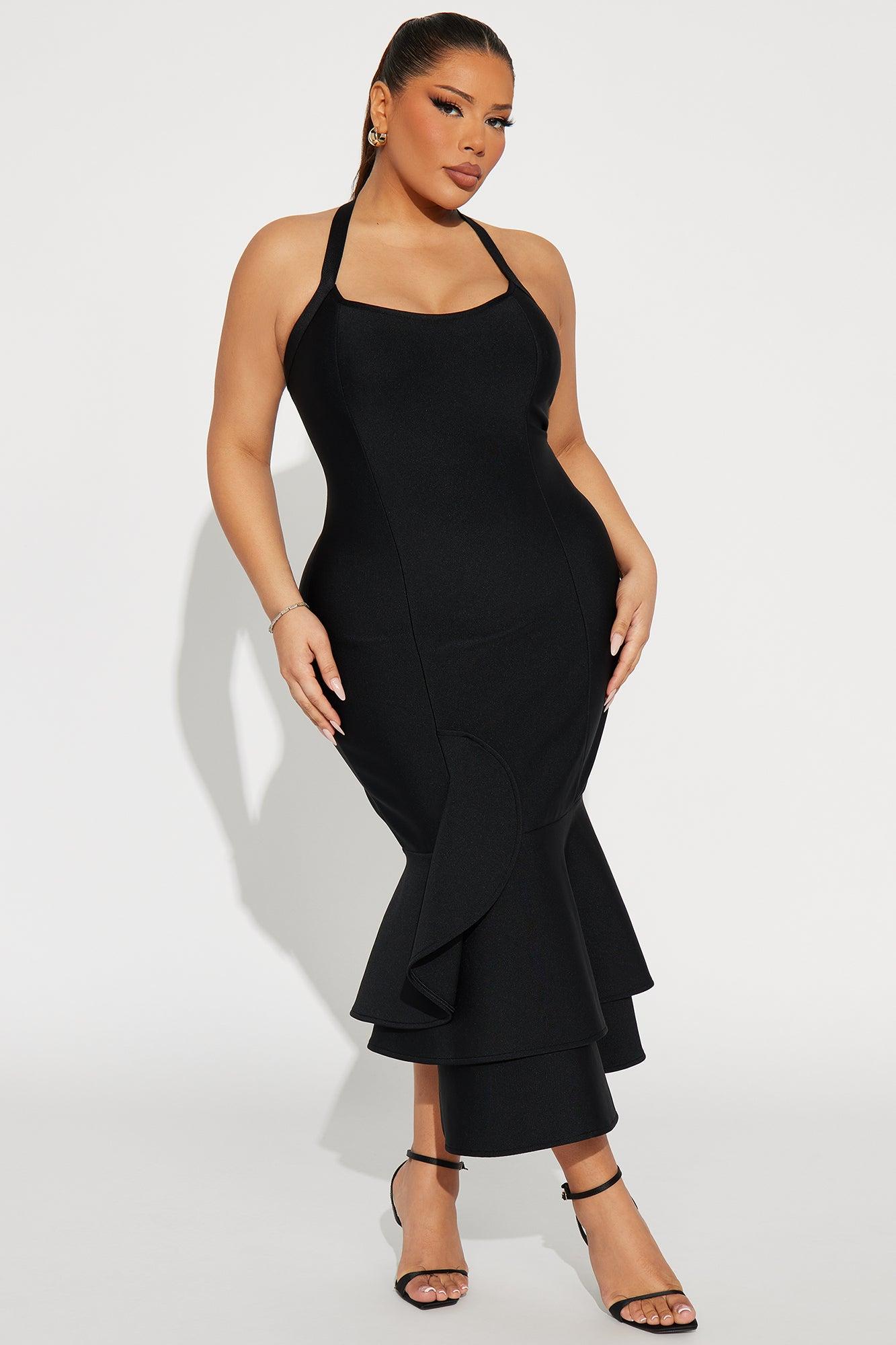 Karisma Bandage Midi Dress - Black Product Image