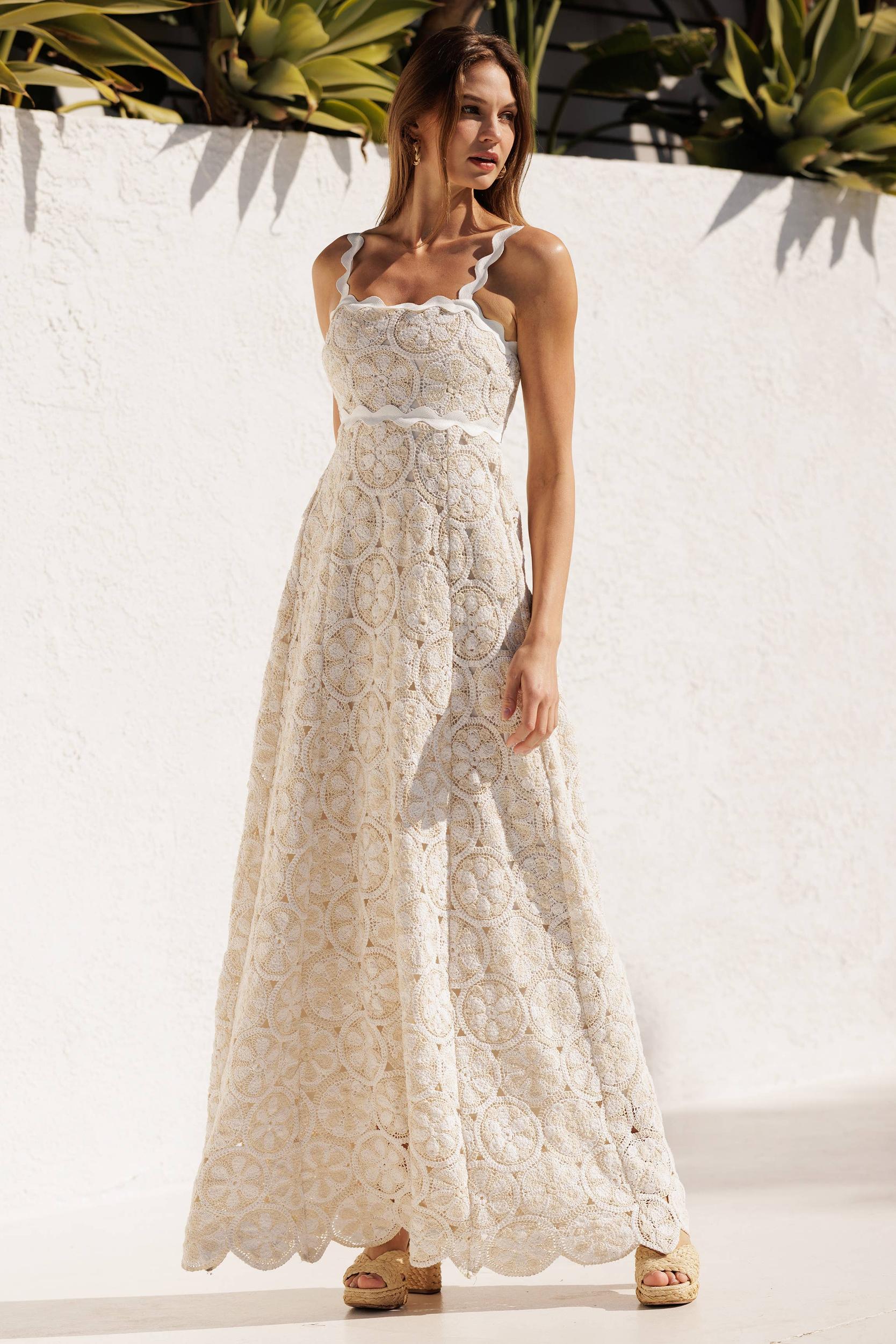 Scallop Tank Crochet Maxi Dress Product Image