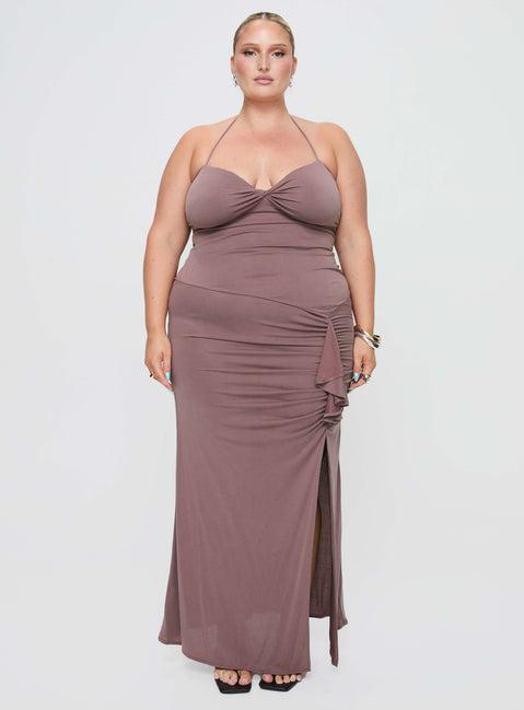 Destinations Maxi Dress Mauve Curve Product Image