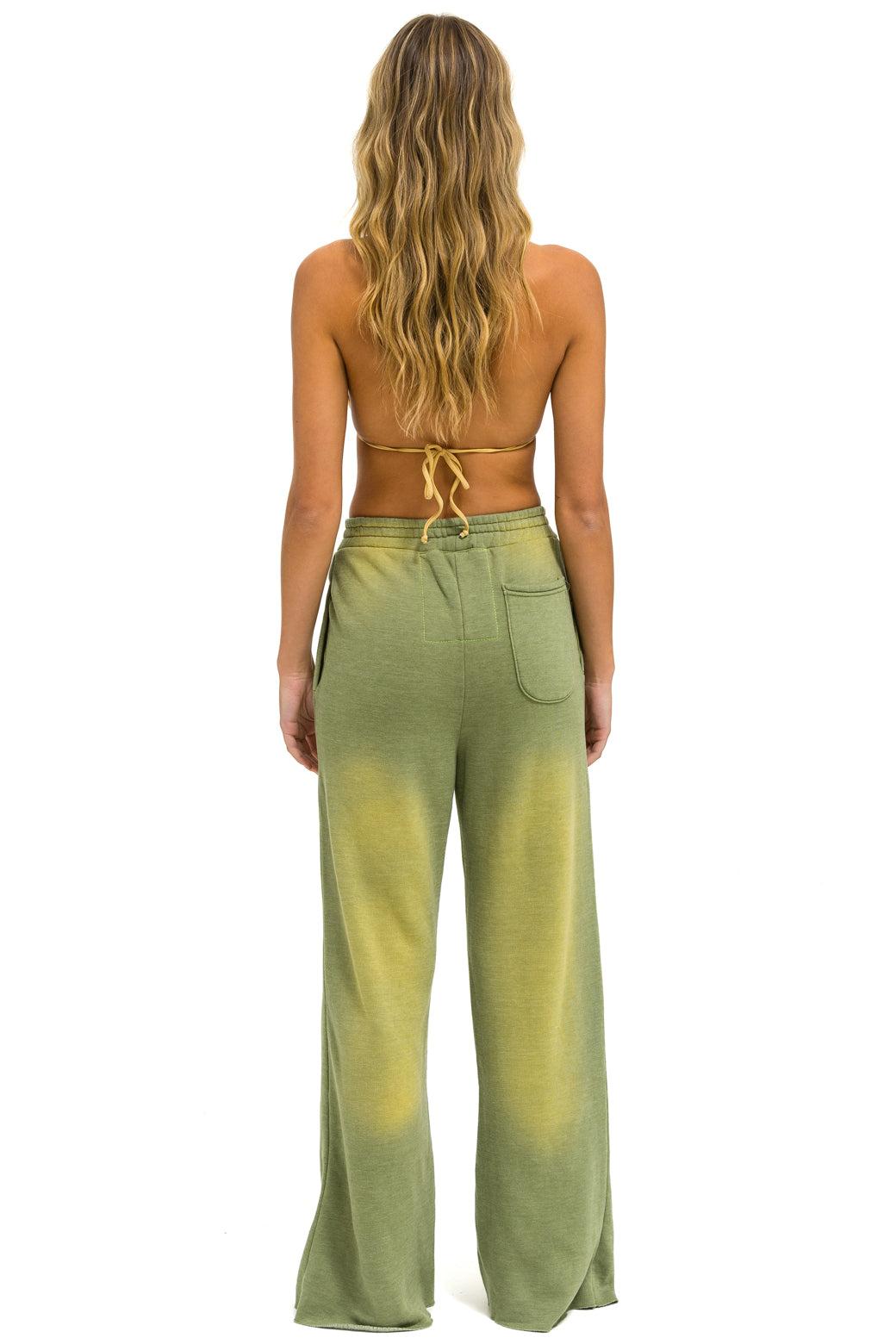 BOLT STITCH WIDE LEG POCKET SWEATPANTS - FADED ARMY Female Product Image