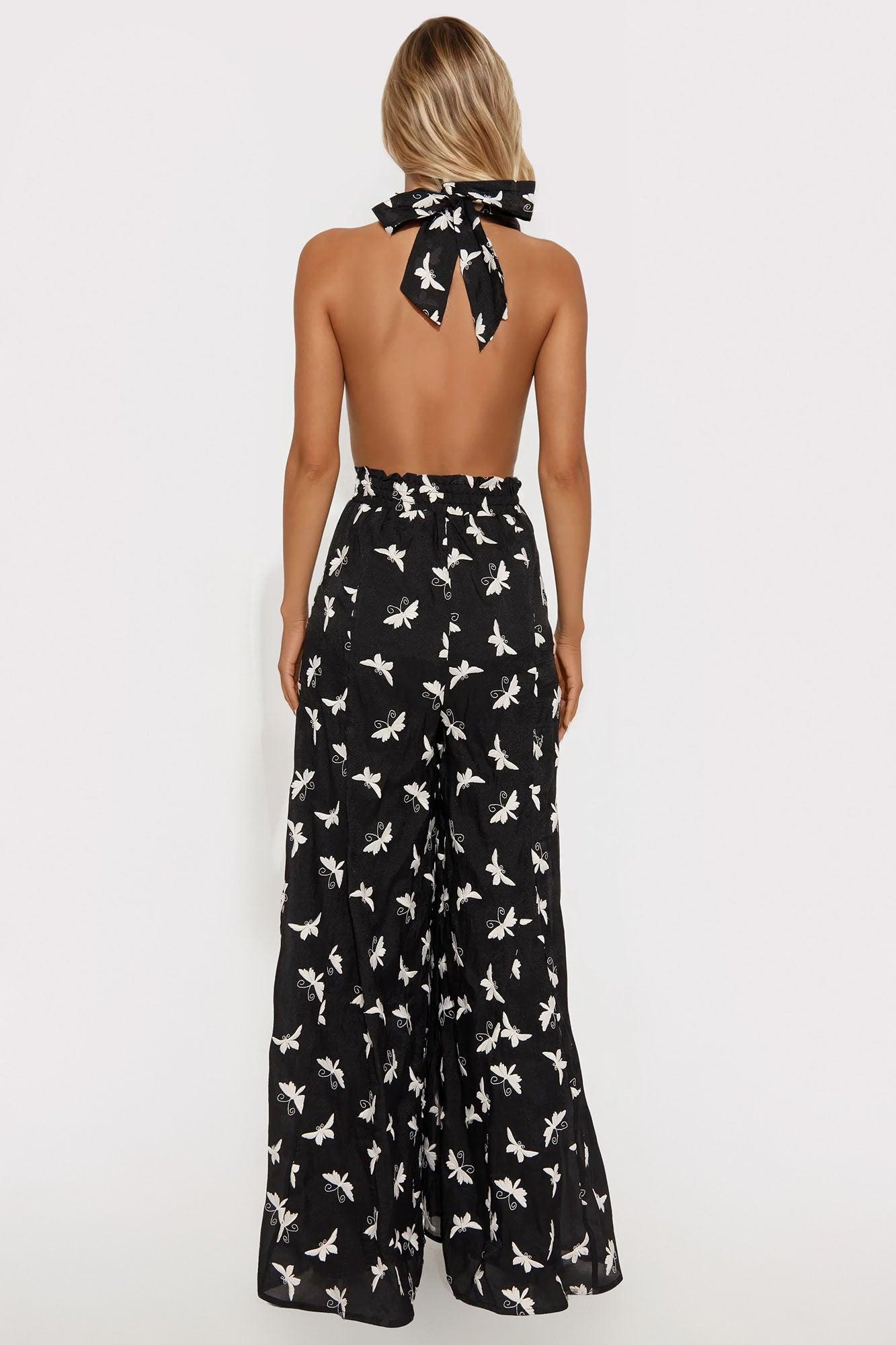 Belinda Butterfly Jumpsuit - Black/White Female Product Image