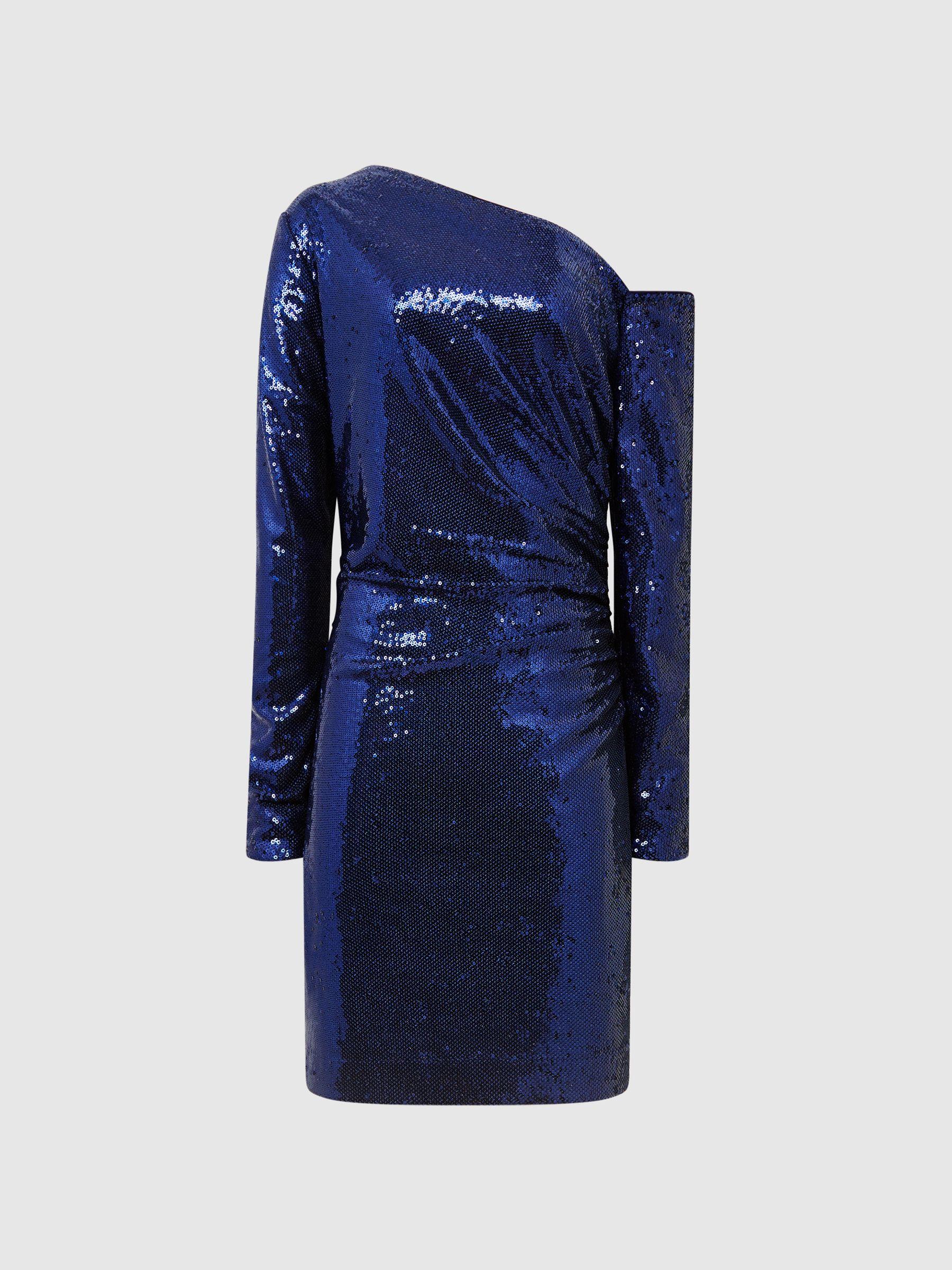 Sequined Mini Dress in Blue Product Image