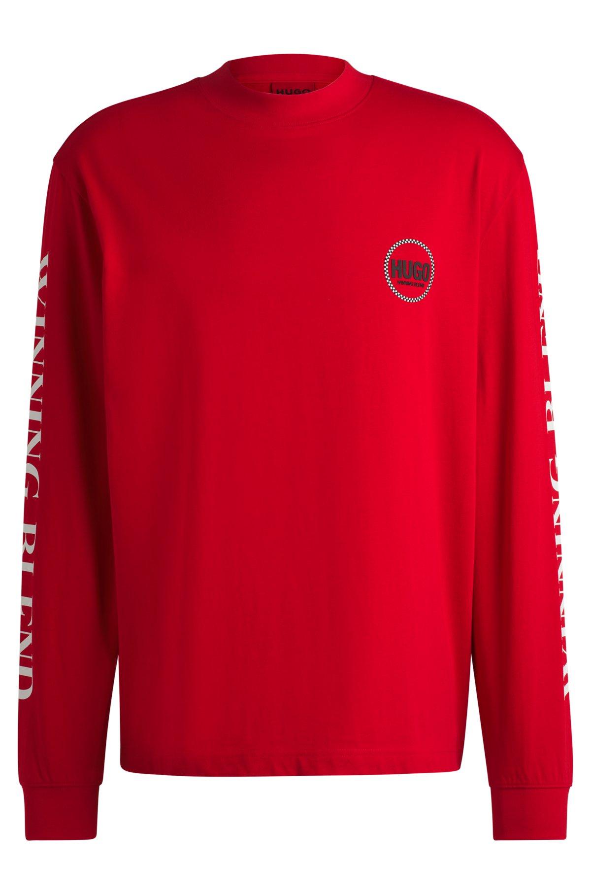 Relaxed-fit T-shirt in cotton with racing prints Product Image