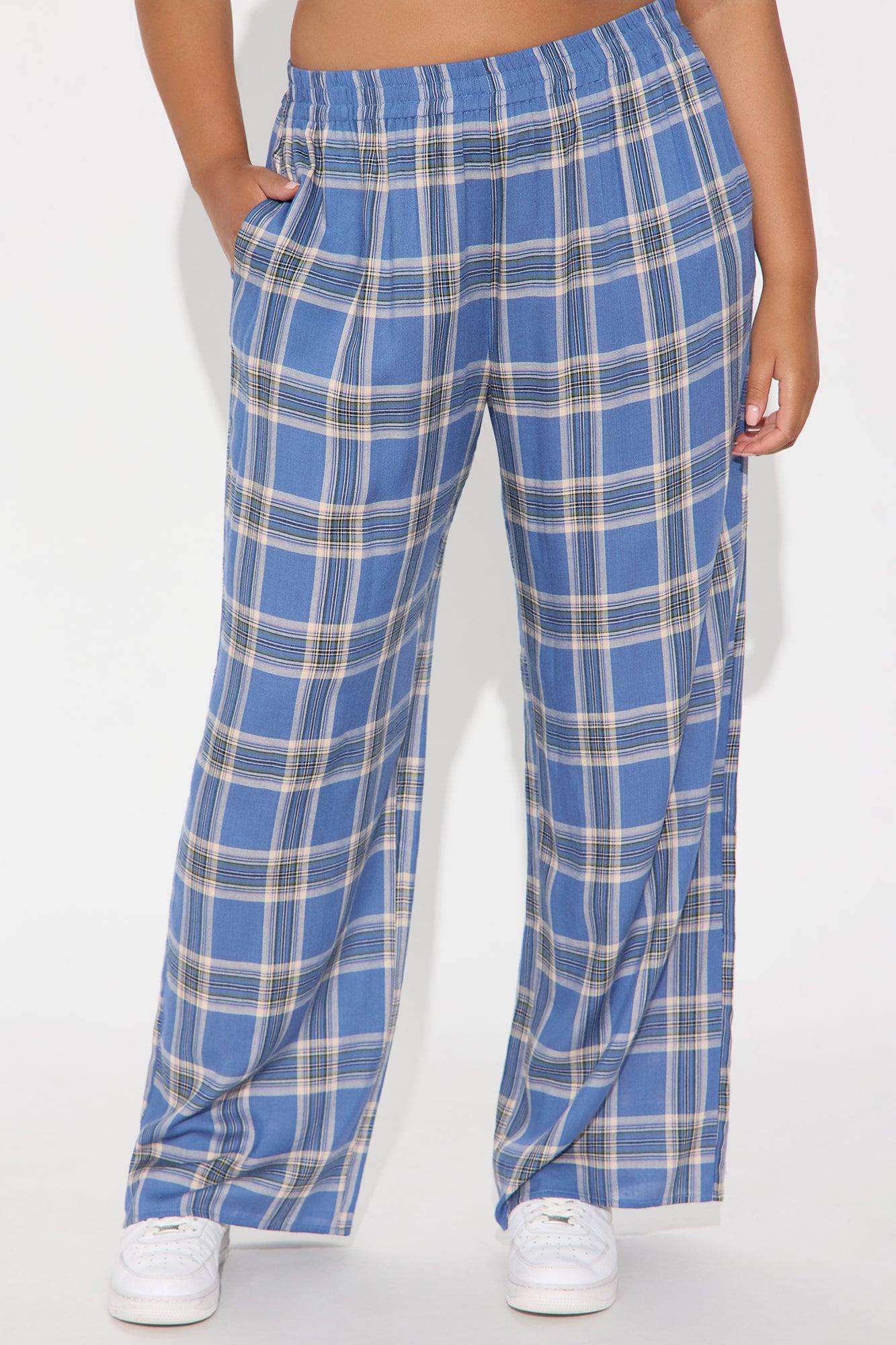 Crazy About You Plaid Boxer Pant - Blue/combo Product Image