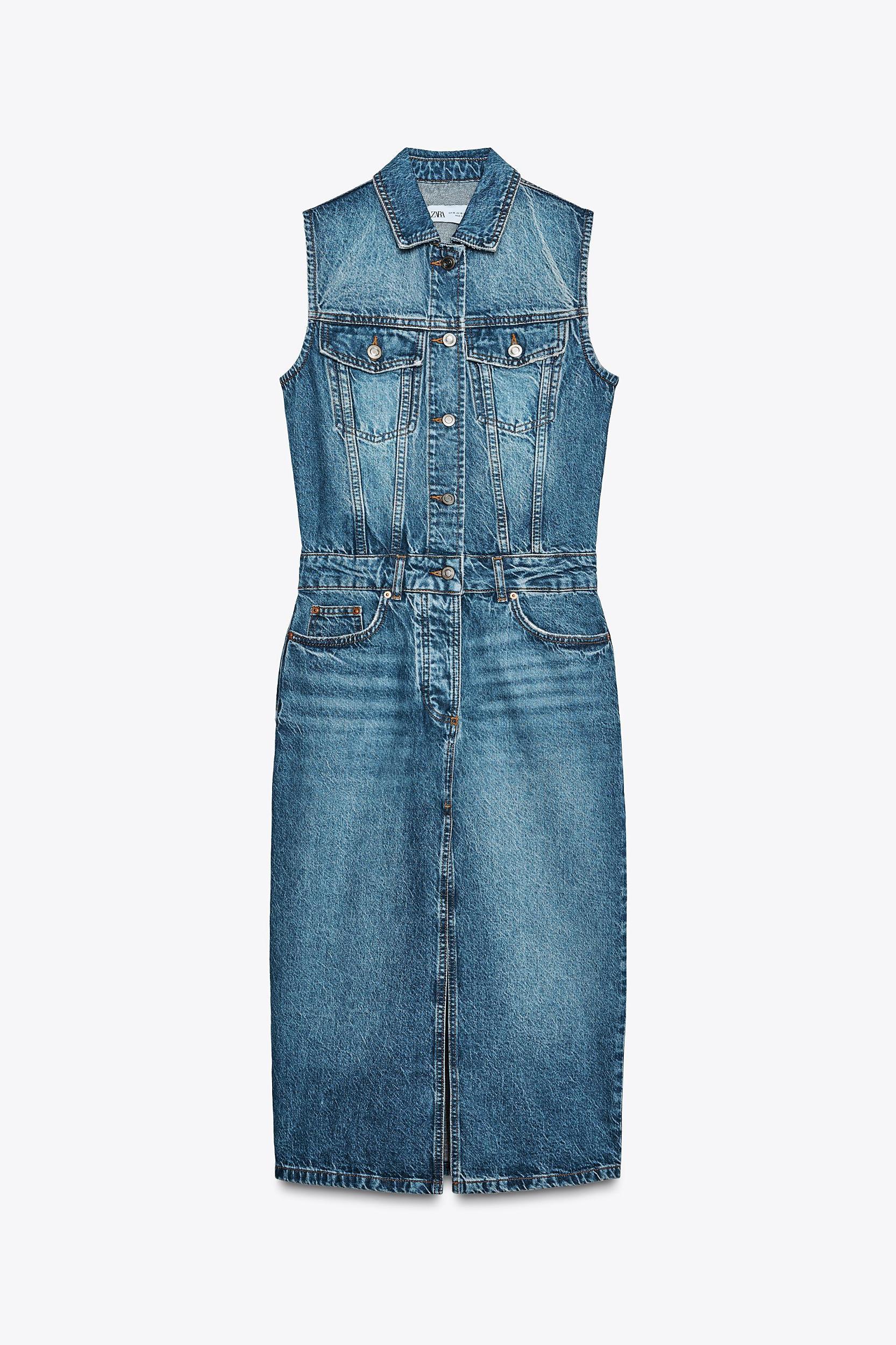 Z1975 SLEEVELESS DENIM MIDI DRESS Product Image
