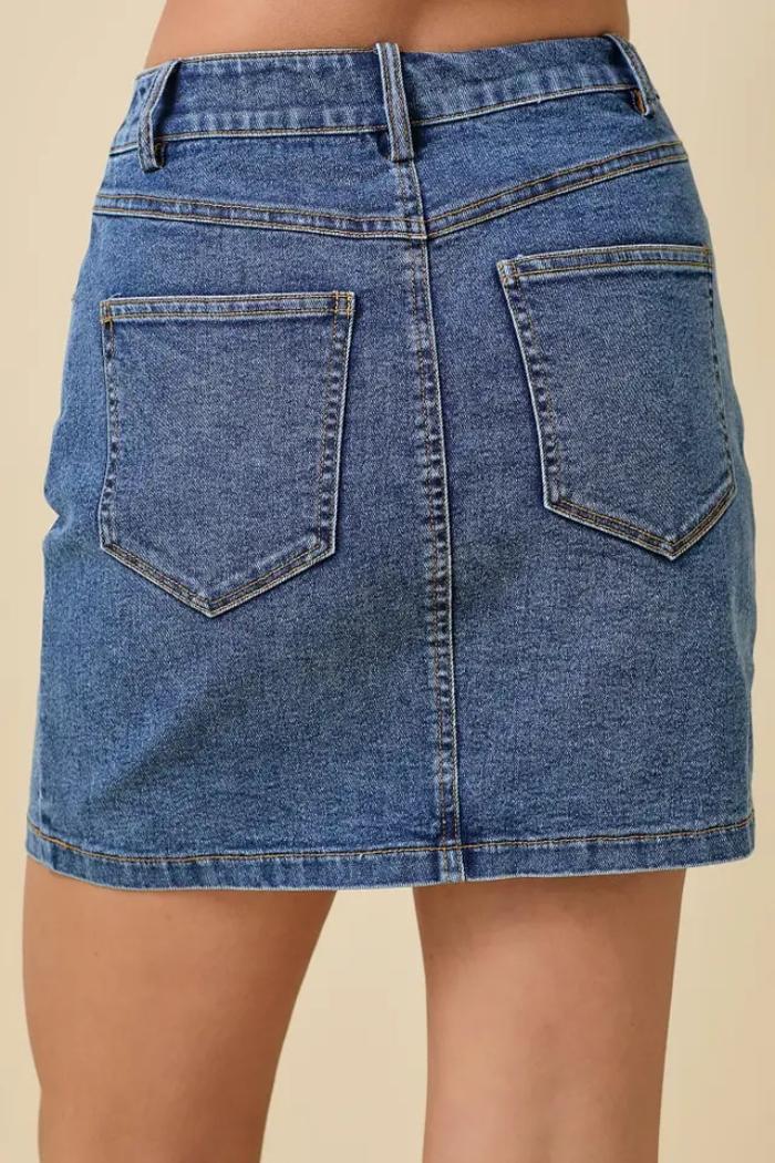 Bow Denim Skirt Product Image