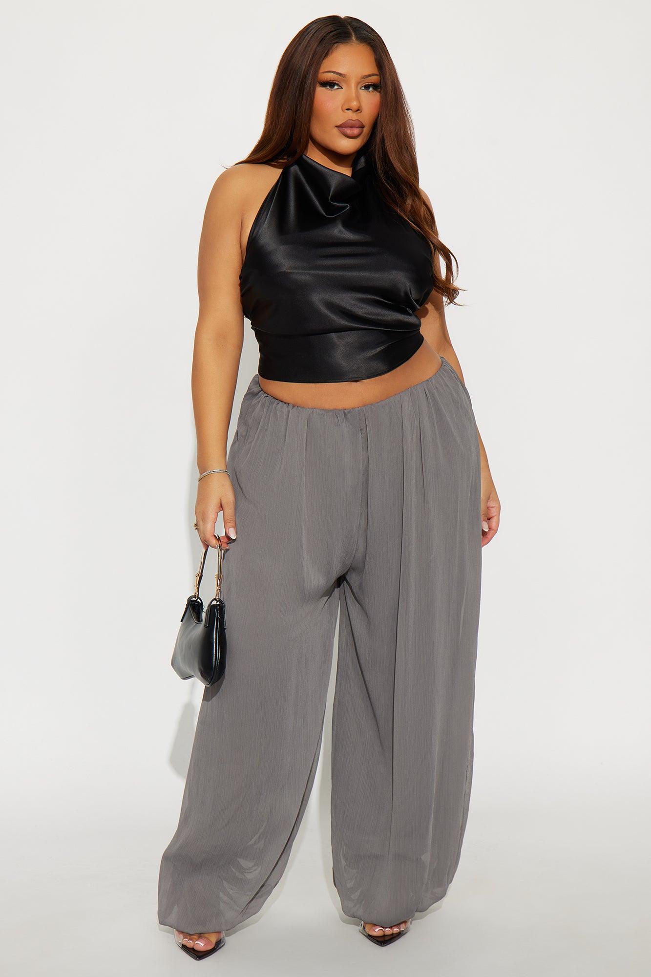 Stella Chiffon Balloon Pants 29″ - Grey Female Product Image