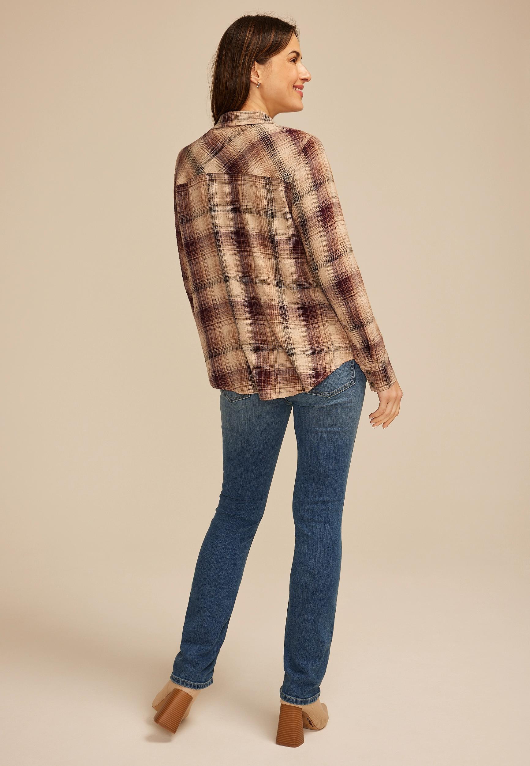 Pucker Plaid Button Down Shirt Product Image