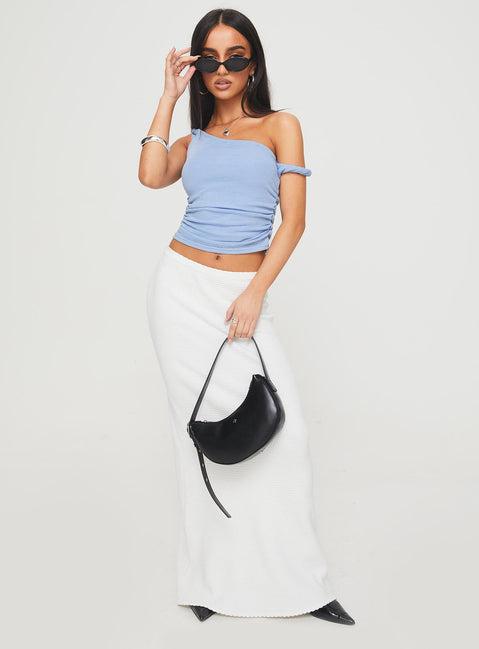Messenger One Shoulder Top Blue Product Image