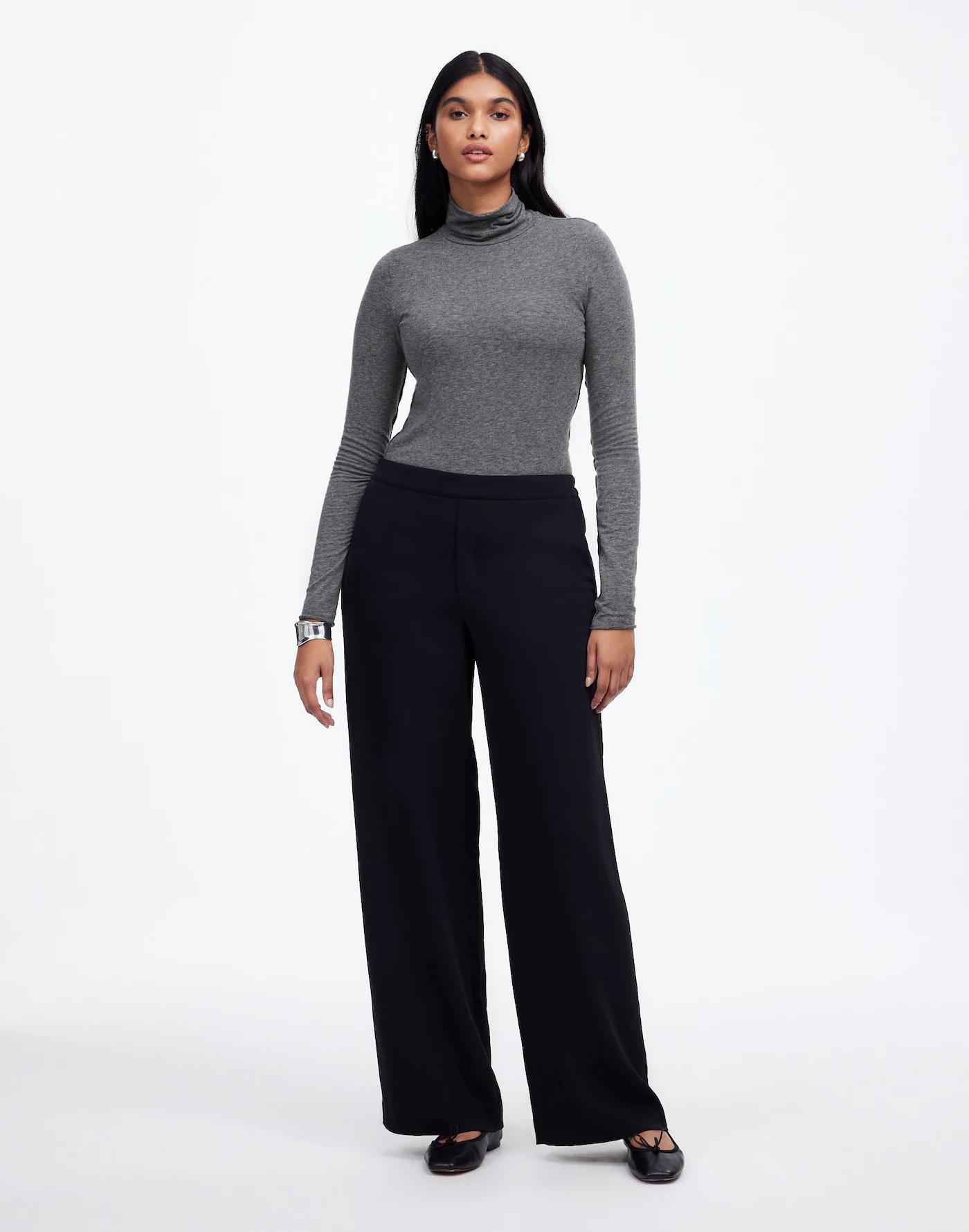 Wool-Blend Turtleneck Long-Sleeve Tee Product Image