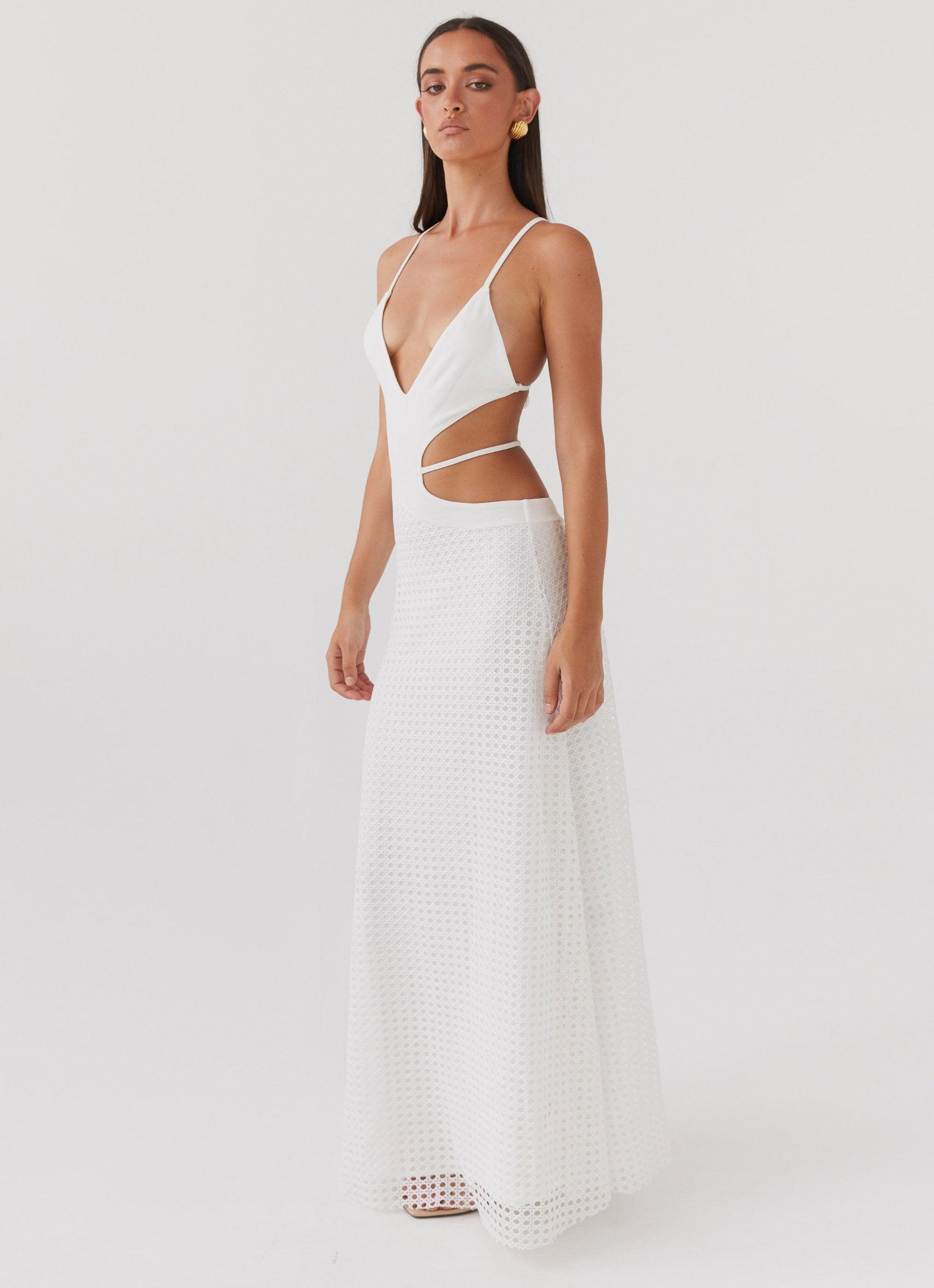 Enchanted Melodies Maxi Dress - White Product Image