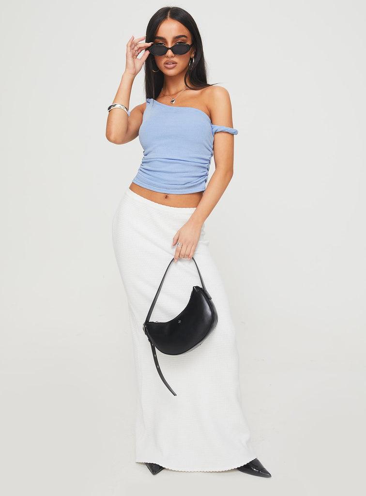Messenger One Shoulder Top Blue Product Image