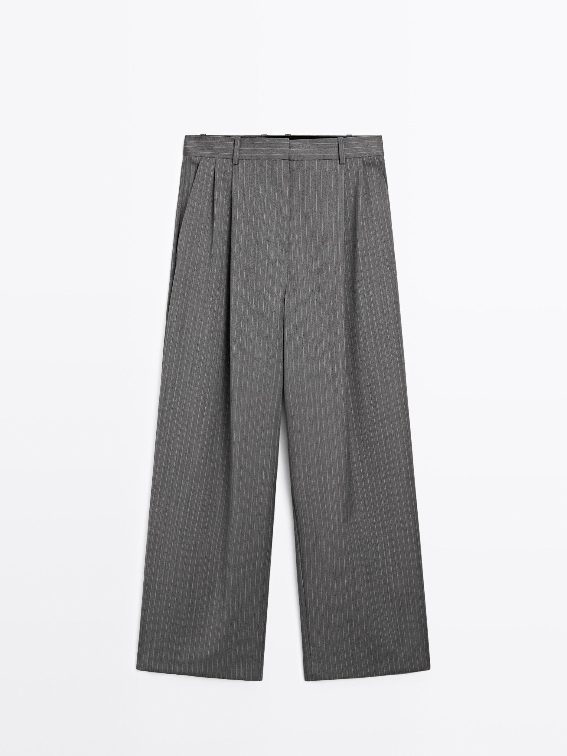 100% wool pinstripe trousers Product Image