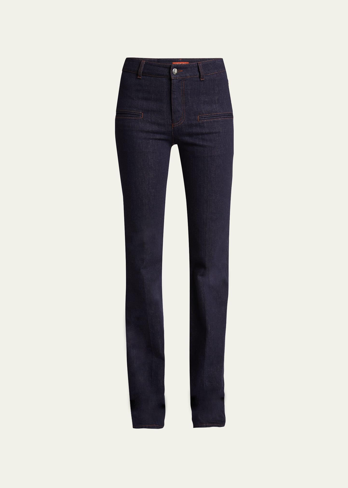 Womens Serge Flared Denim Pants Product Image