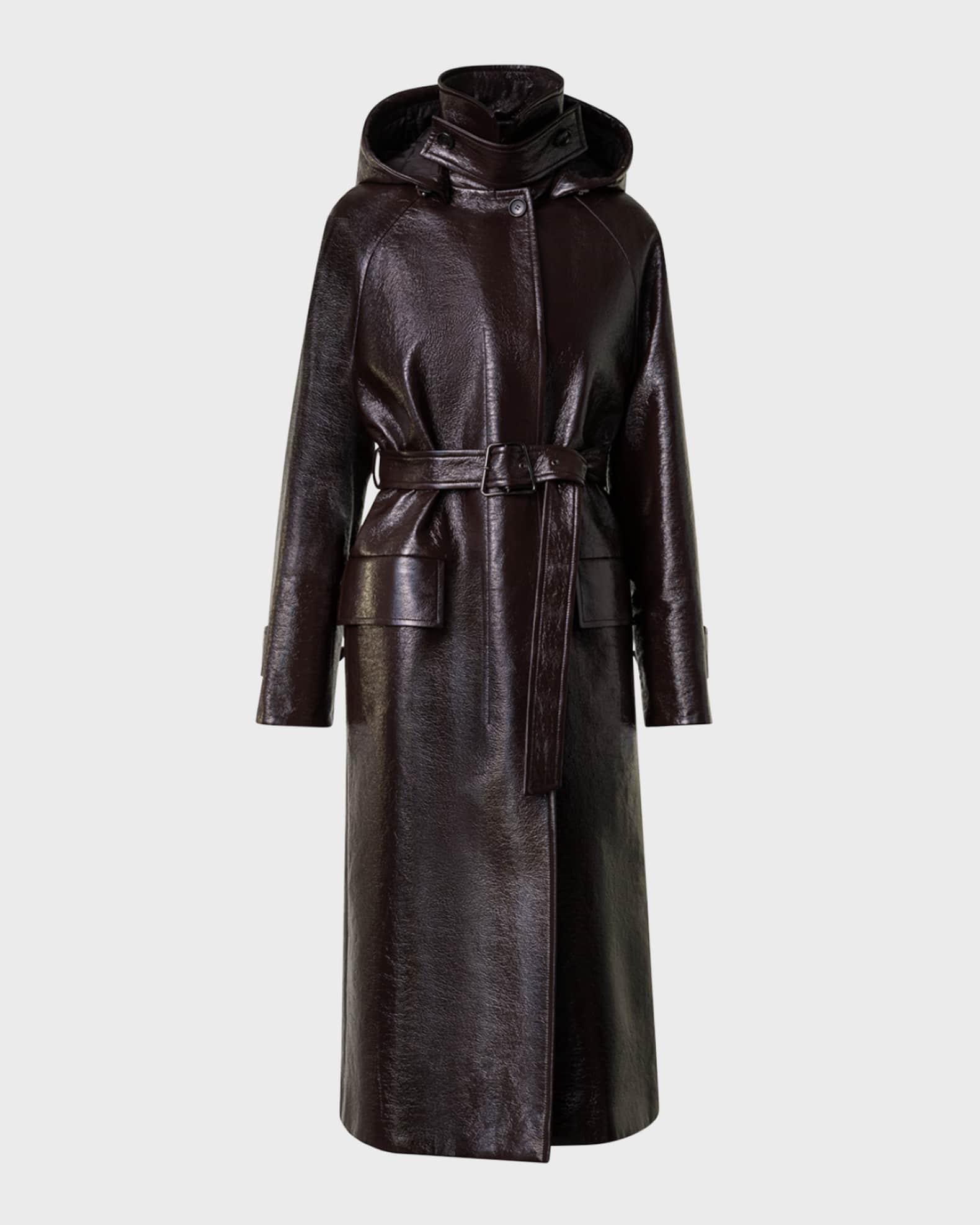 Zeno Lacquer Cotton Belted Trench Coat Product Image