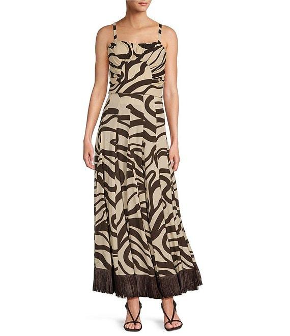 Antonio Melani x M.G. Style Somers Swirl Print Linen Blend Straw Trim Two Piece Set Product Image