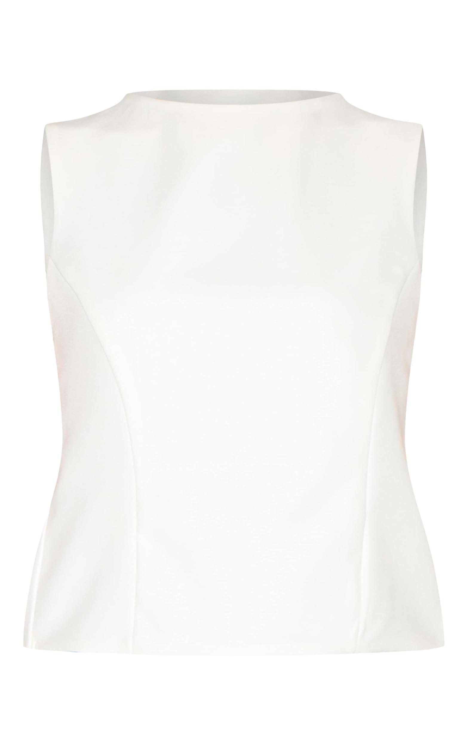 Petite White Sleeveless Bow Detail Top Product Image