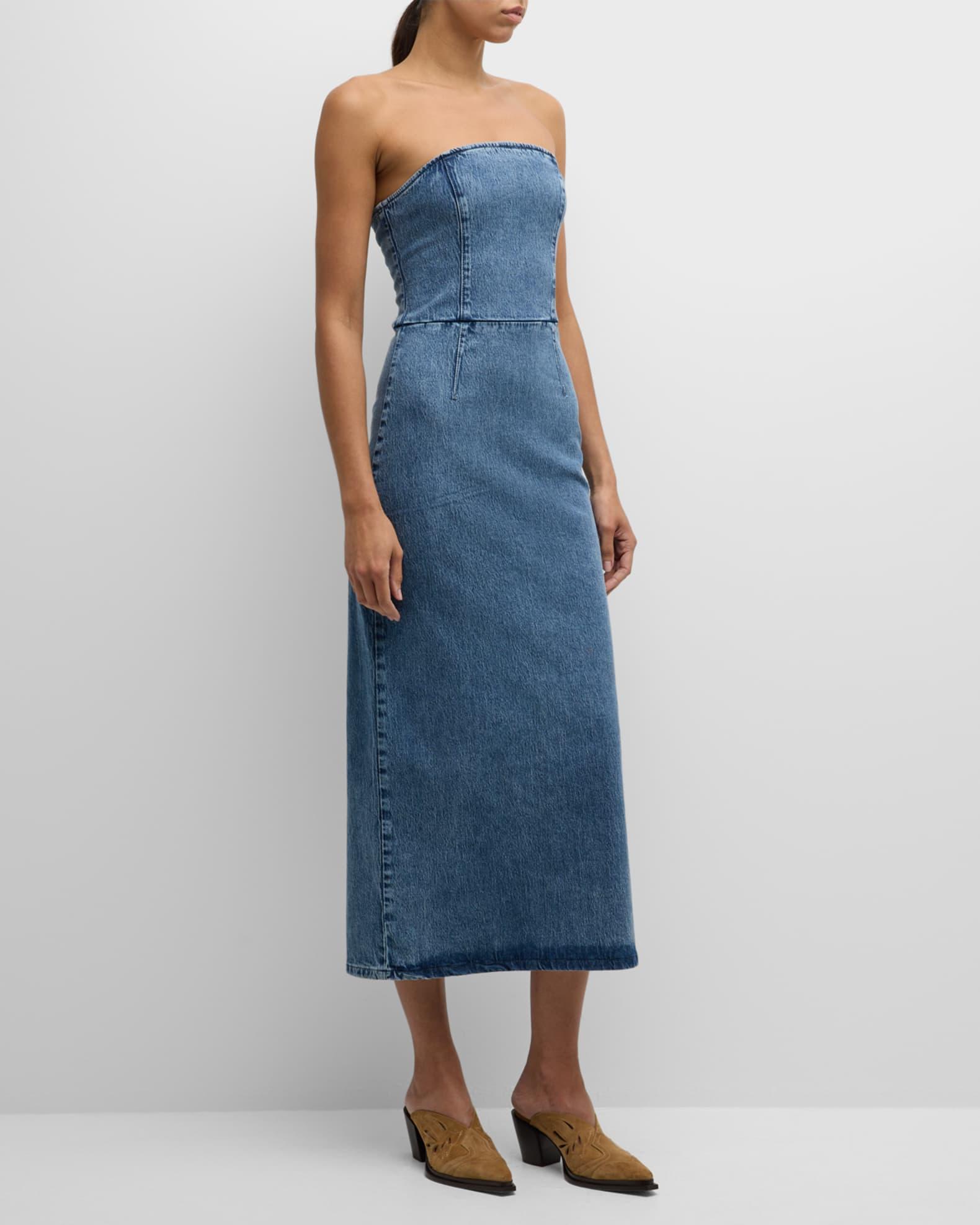 Frenchie Strapless Denim Tube Dress Product Image