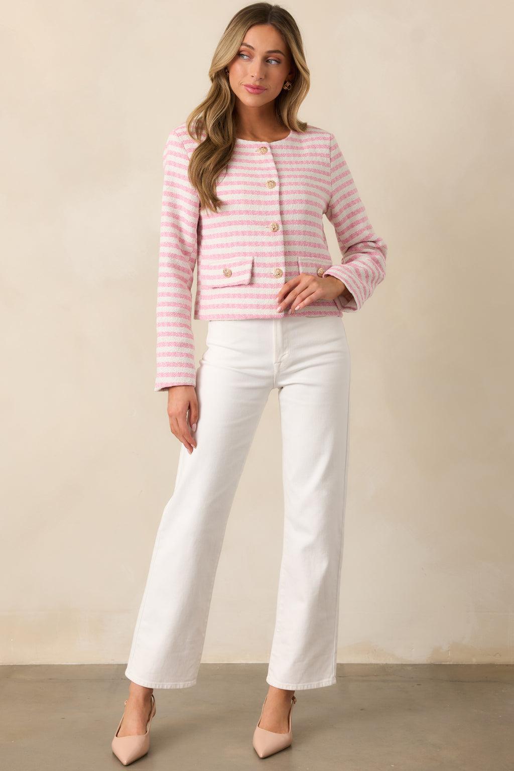 Limitless Time White Straight Leg Jeans Product Image