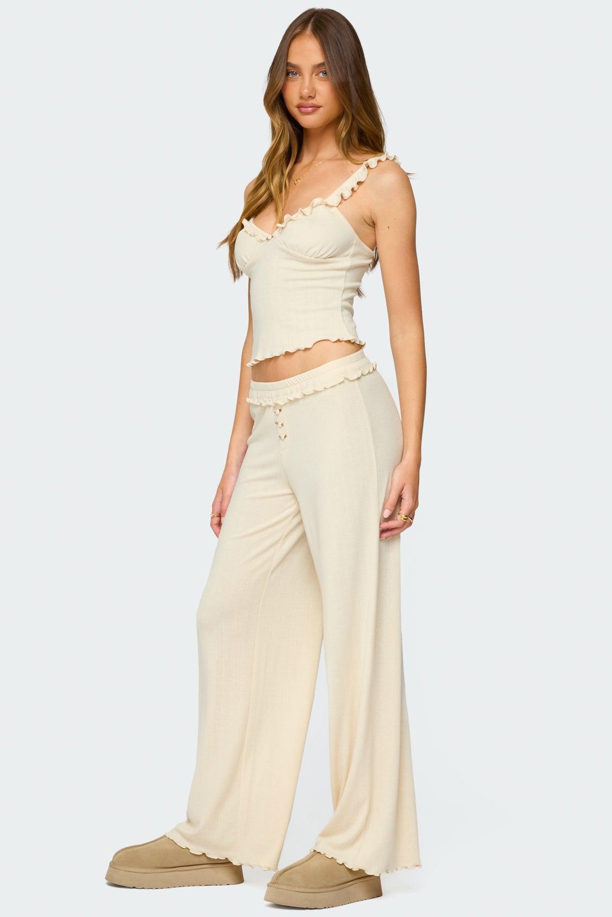 Posy Ruffle Pointelle Tank Top Product Image