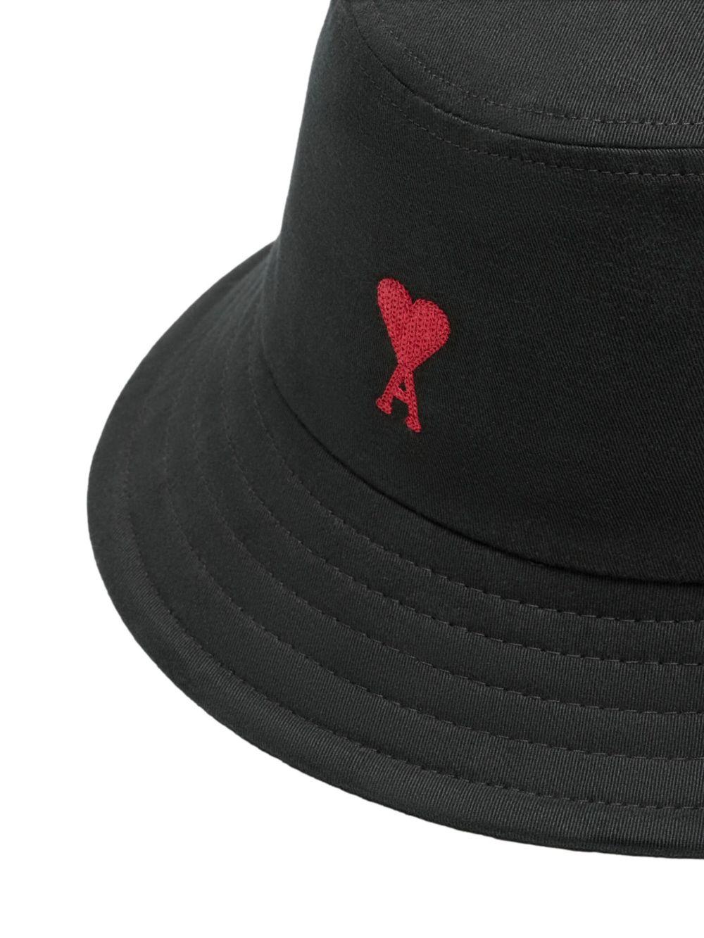 AMI ALEXANDRE MATTIUSSI Ami Paris Ami Paris De Coeur Cotton Bucket Hat In Black Product Image