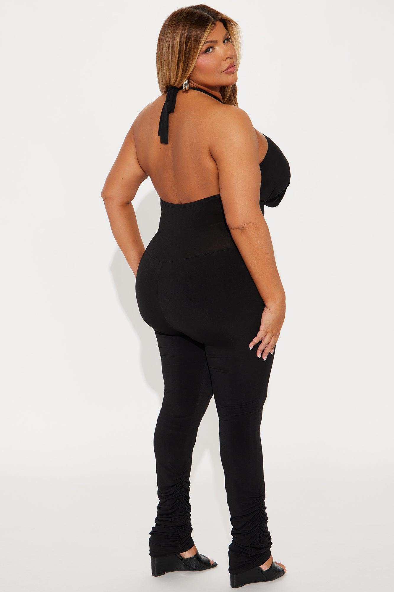 Galea Halter Stacked Jumpsuit - Black Product Image