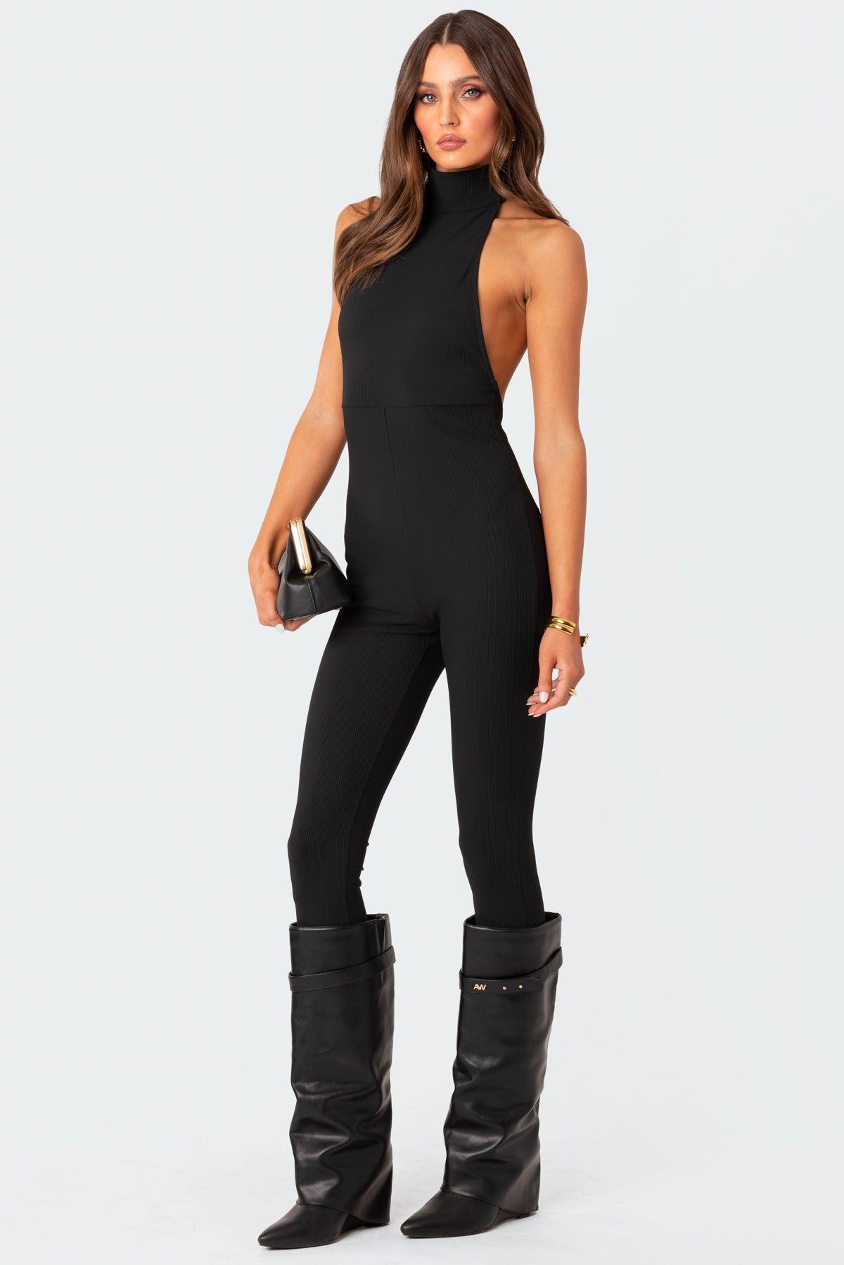 Aero Ribbed Open Back Jumpsuit Product Image