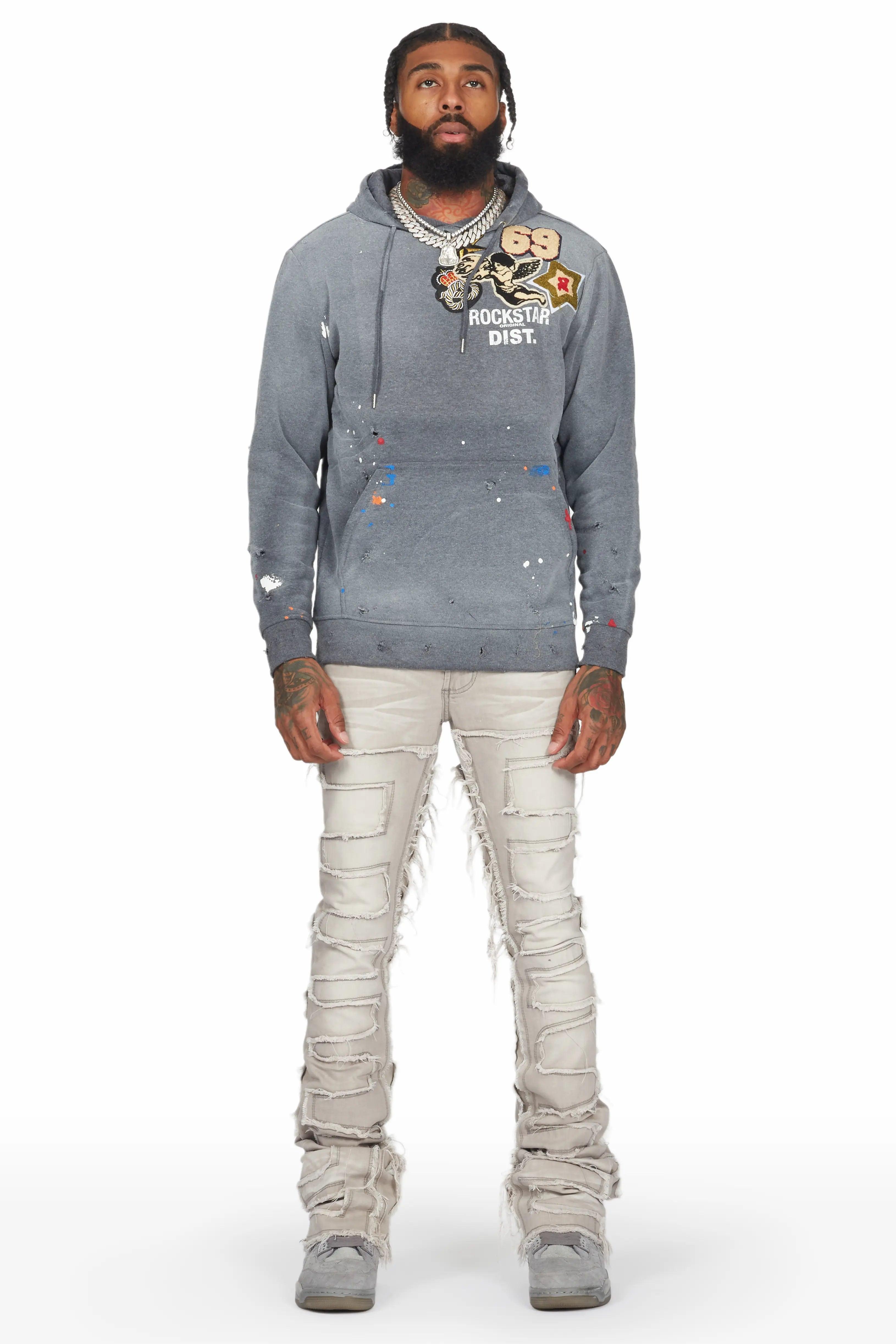 Hallie Grey Wash Super Stacked Flare Jean Male Product Image