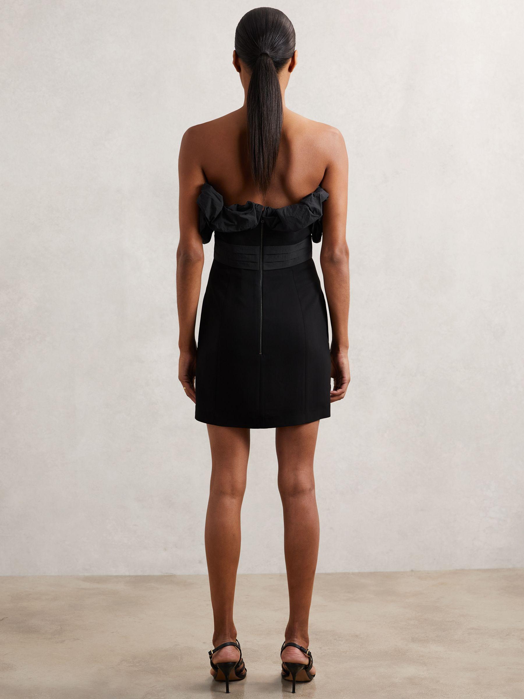 Sculptural Strapless Mini Dress in Black Product Image