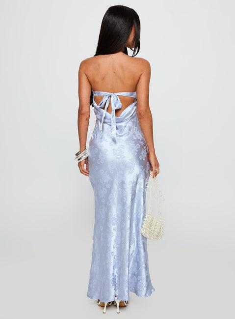 Haley Maxi Dress Blue Jacquard Product Image