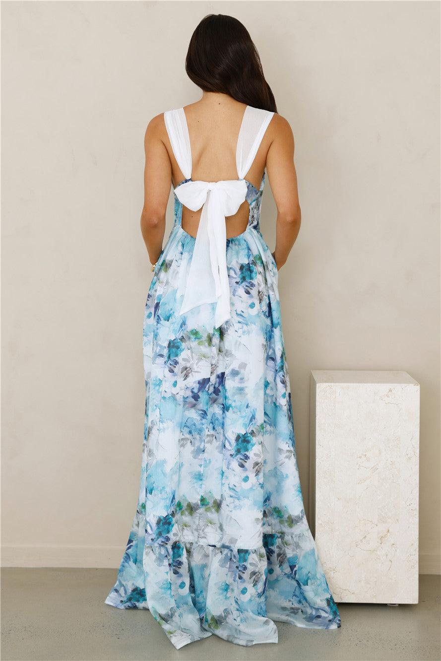 Beneath The Palms Maxi Dress Blue Product Image