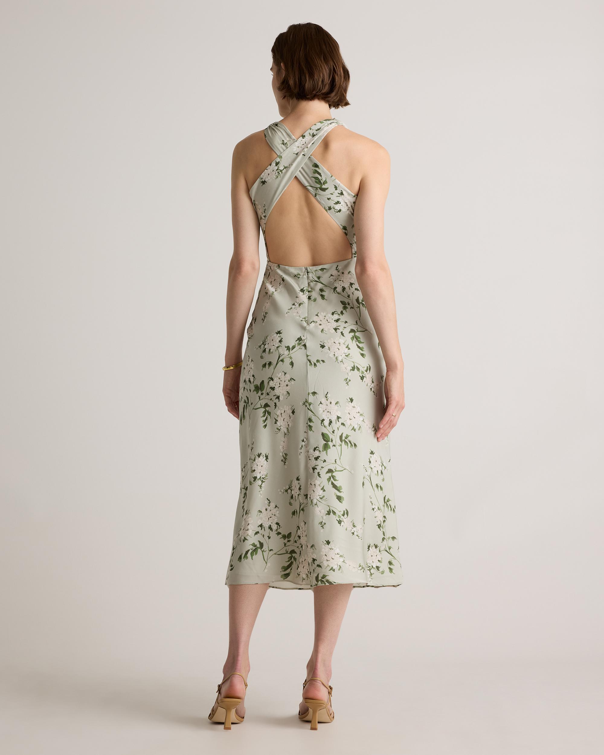 Quince | Women's Washable Stretch Silk High Neck Midi Dress Mulberry Silk Product Image