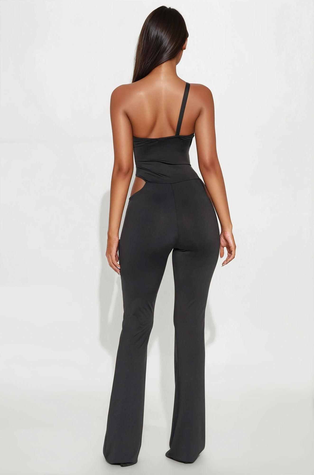 Strong Connection Cut Out Jumpsuit - Charcoal Product Image