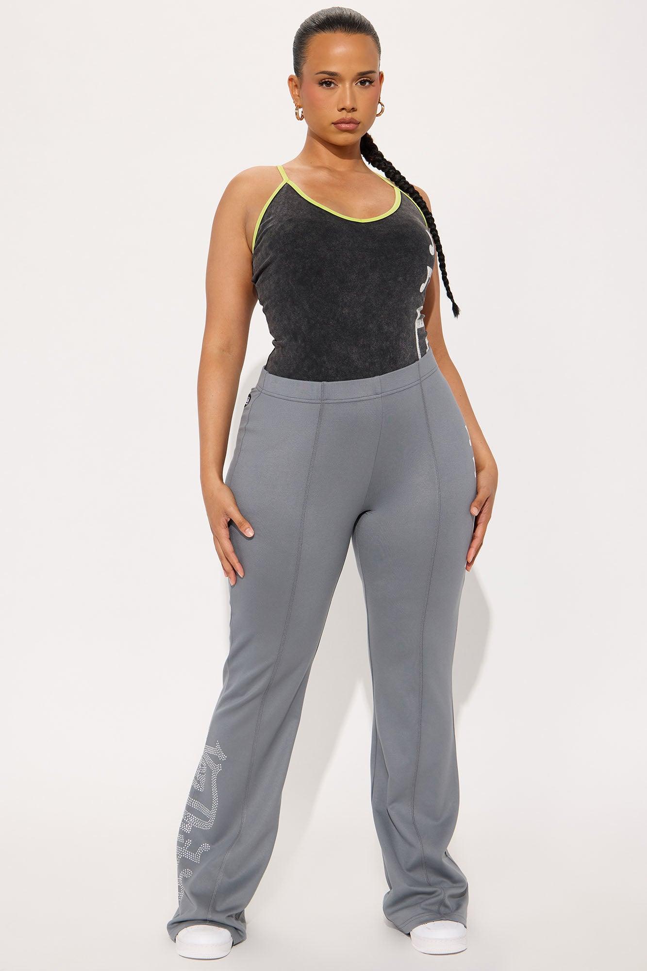 Von Dutch Rhinestone Washed Flared Pant - Charcoal/combo Female Product Image