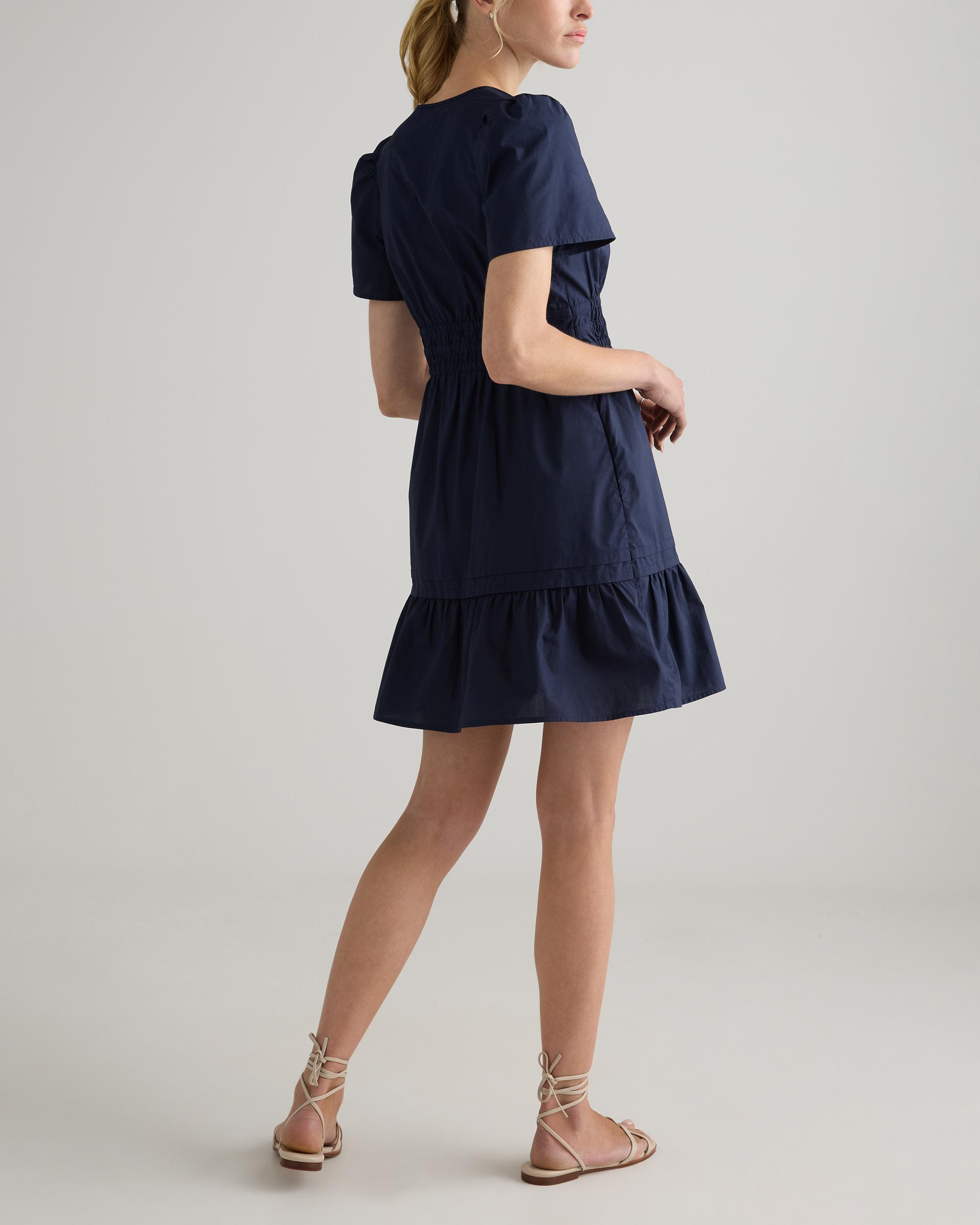 Quince | Women's Poplin Tiered Mini Dress Organic Cotton Product Image