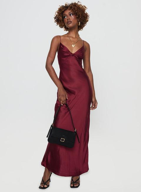 Marilyn Maxi Dress Wine Product Image