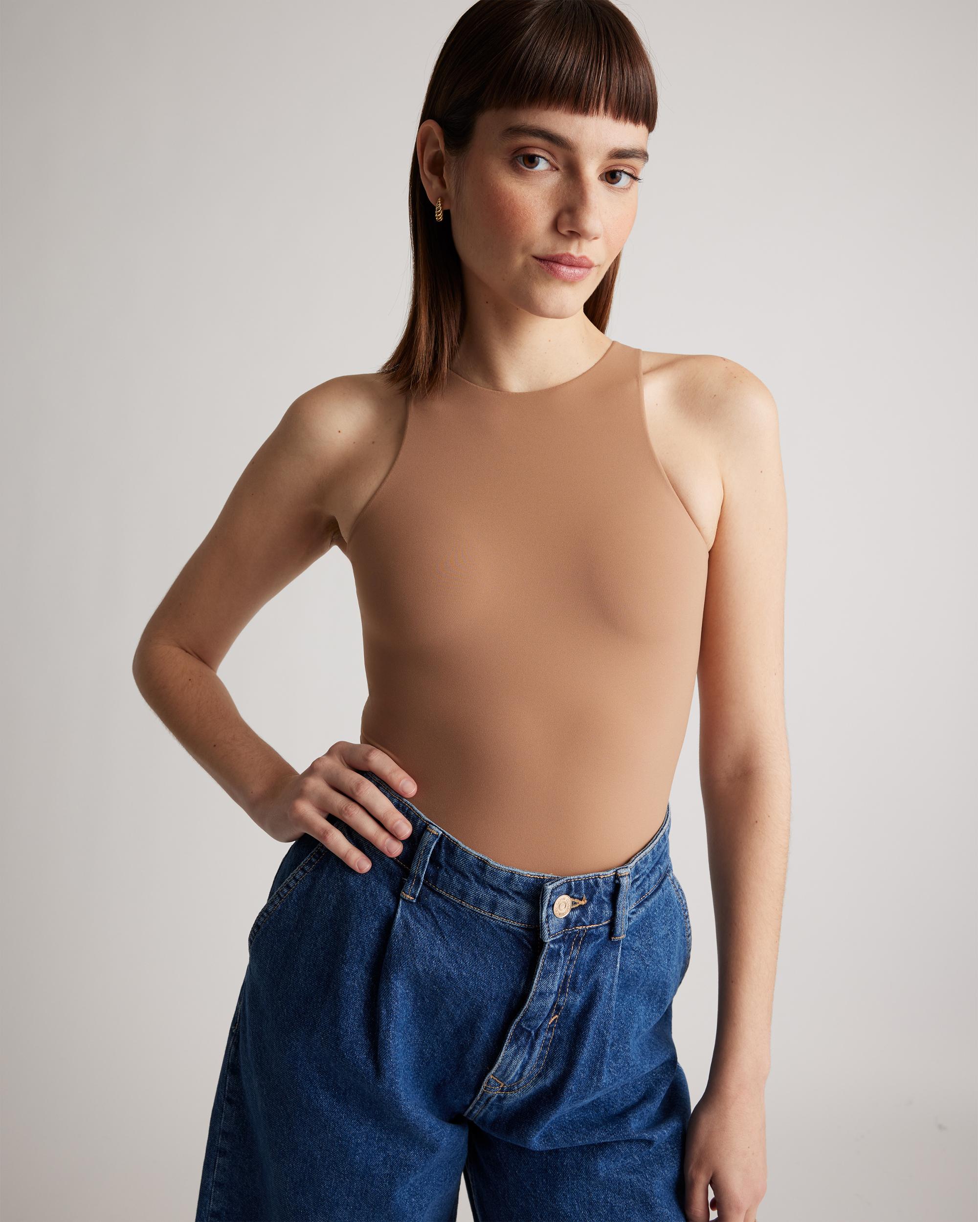 Quince | Women's Second Skin High Neck Bodysuit Size XS, Nylon/Spandex Product Image