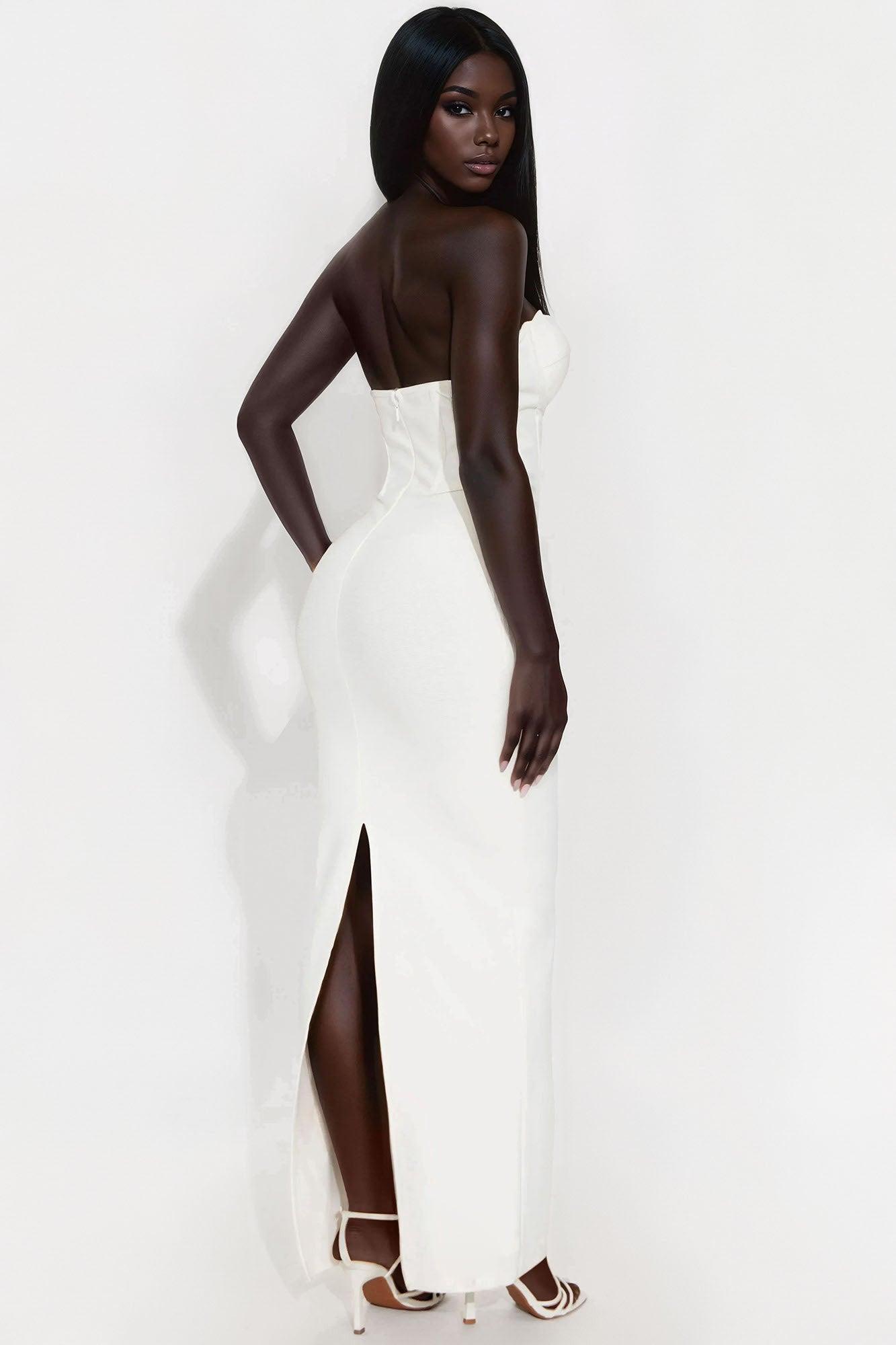 Sweet Attraction Bandage Maxi Dress - White Product Image