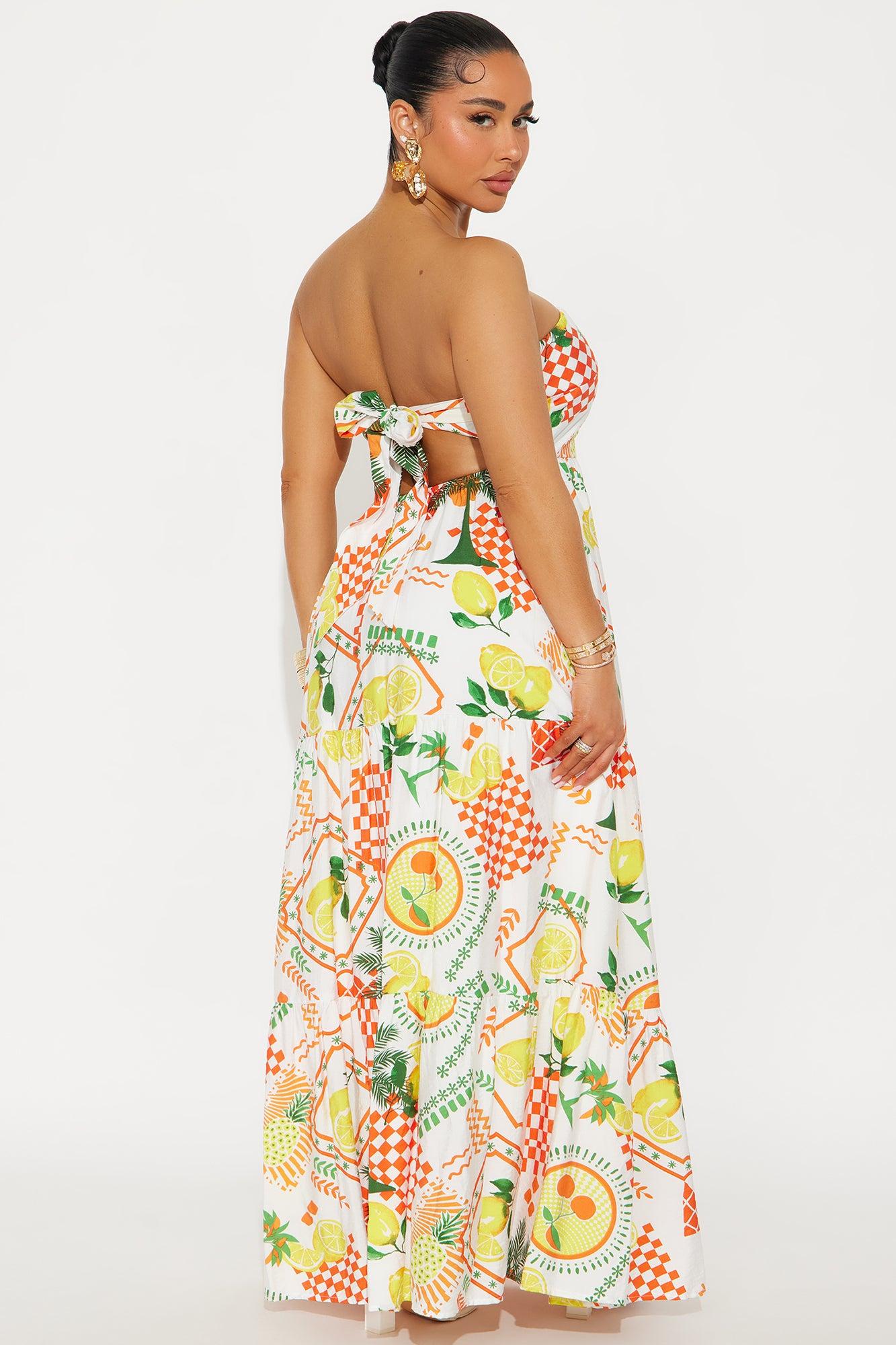 Main Squeeze Printed Maxi Dress - Off White/combo Product Image