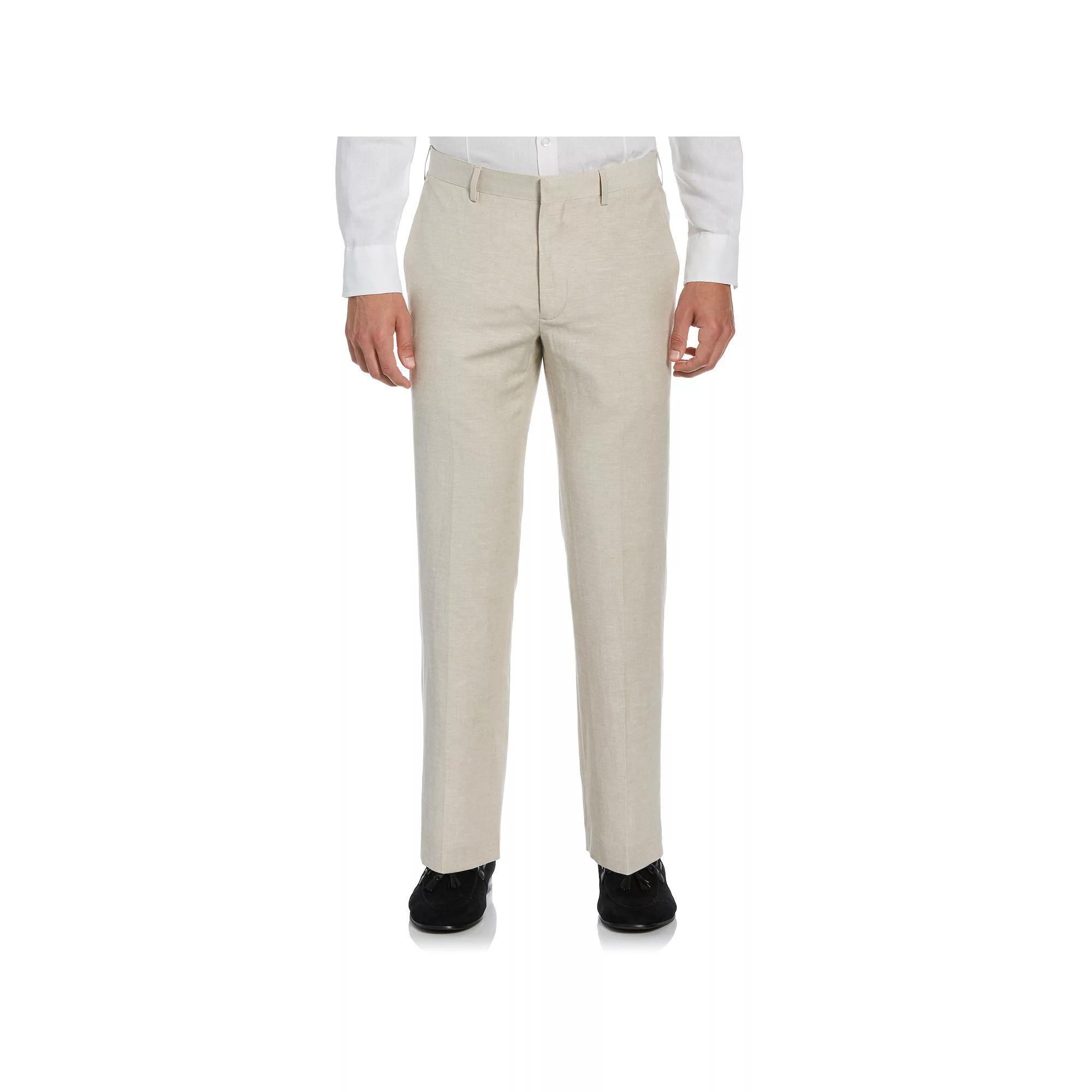Mens Cubavera Classic-Fit Linen-Blend Flat-Front Suit Pants Green Product Image